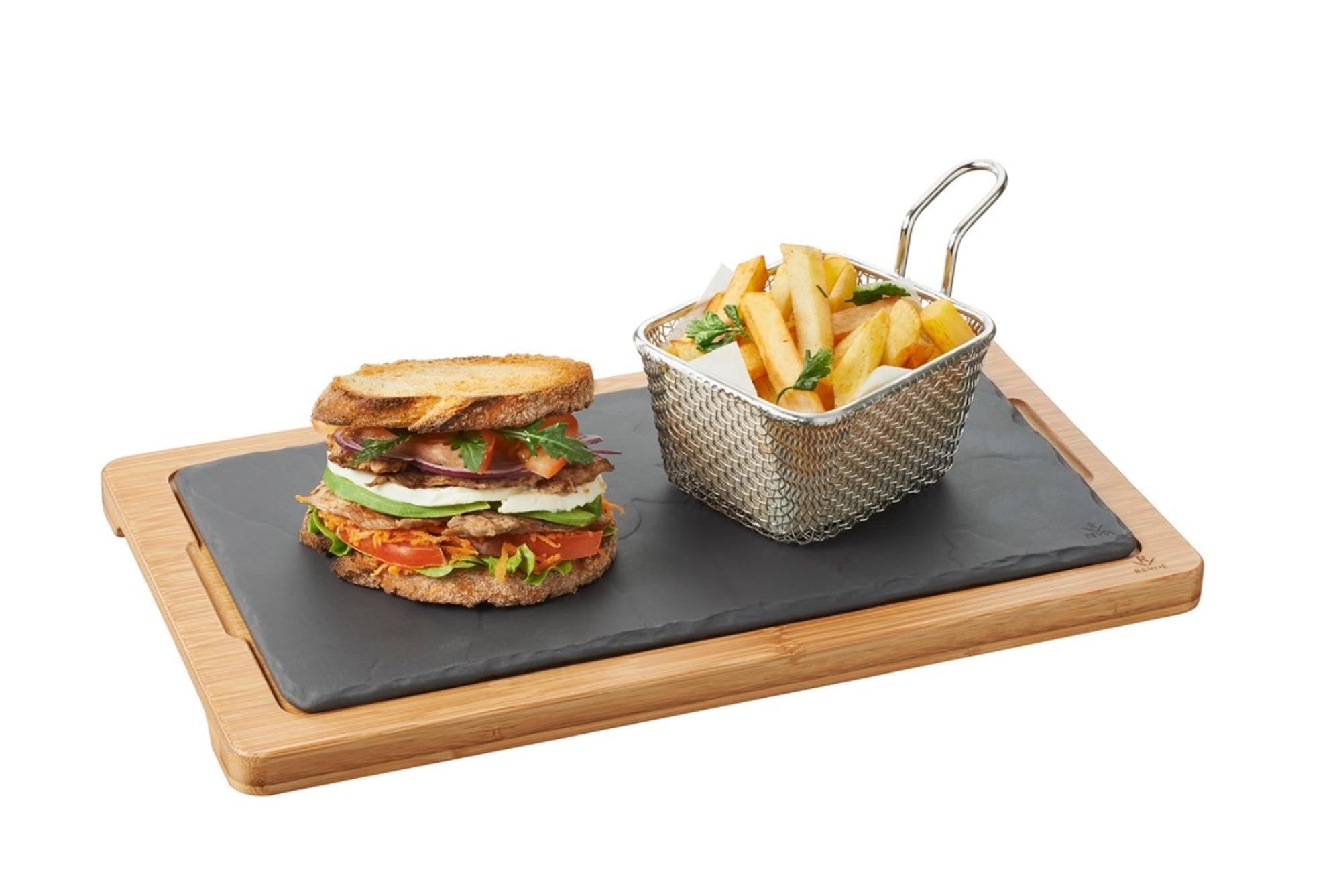 Revol Bambus-Tablett: Nachhaltig, robust, ideal für Steakpräsentation.