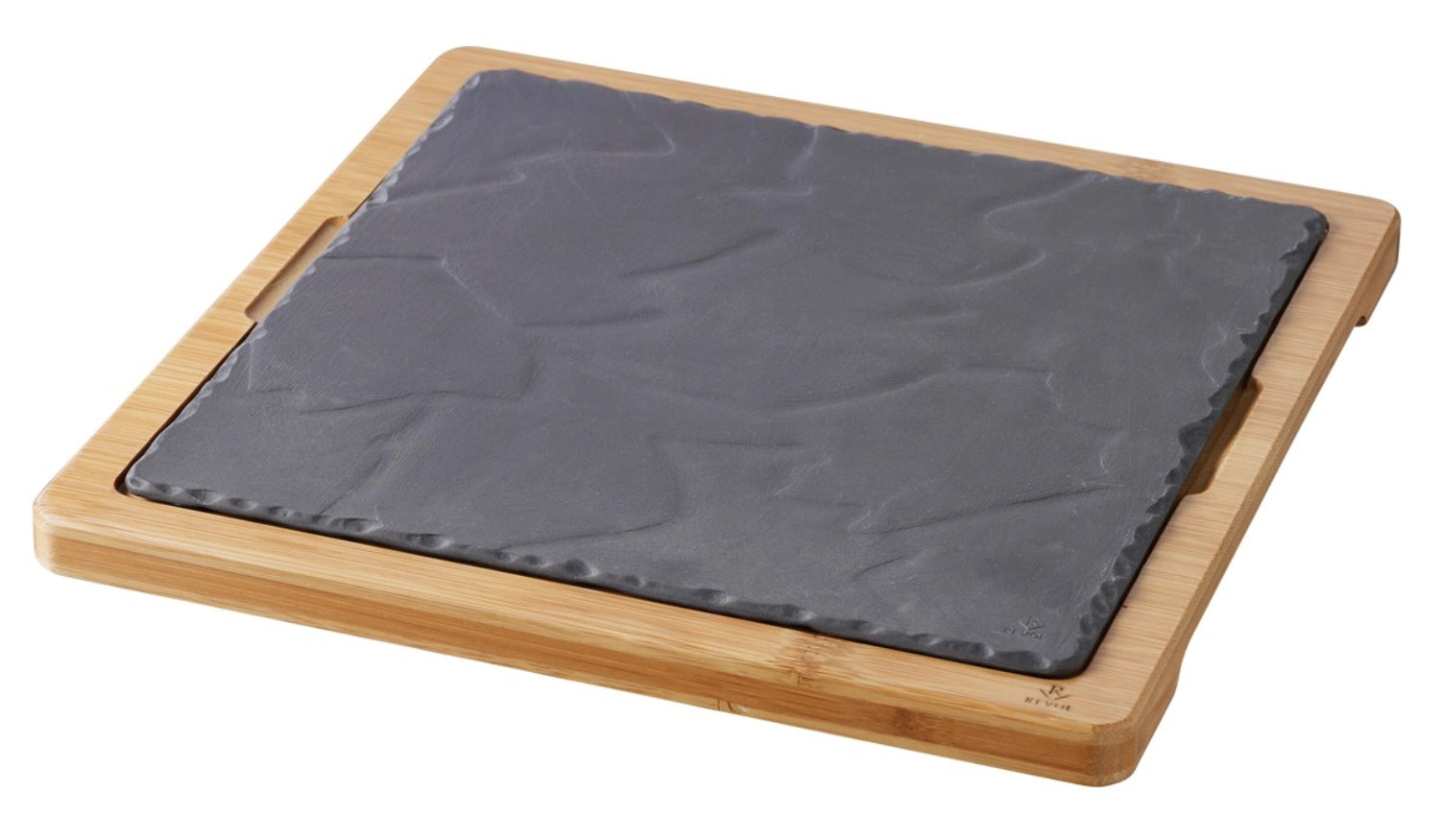 Elegantes Bambus-Tablett für Steakteller, 29x29x2 cm, perfekt zum stilvollen Servieren von Fleischgerichten und Beilagen.