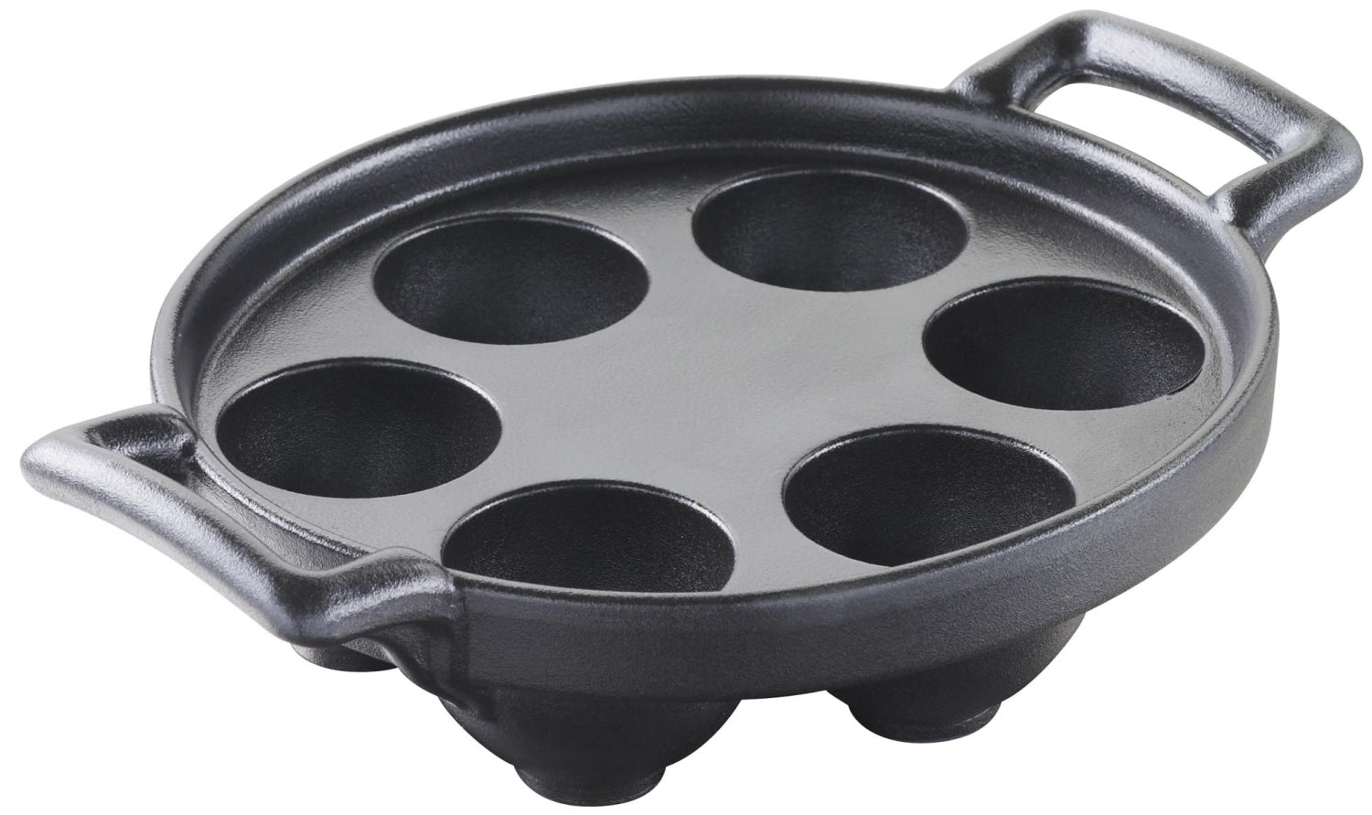 Schneckenpfanne 6 Löcher, Gusseisen-Optik