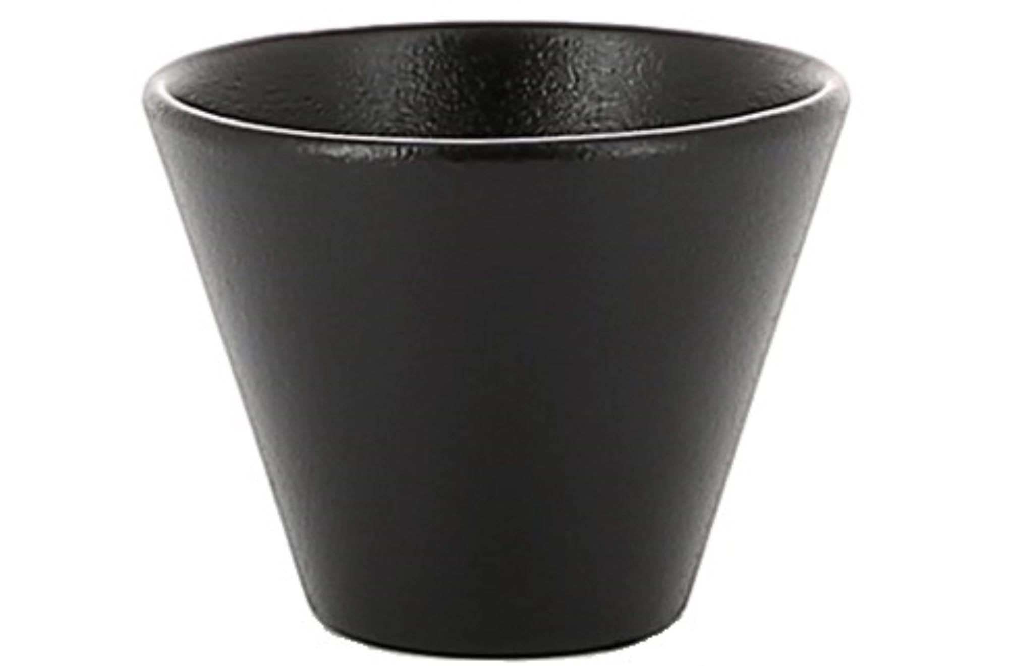 Elegante, schwarze Equinoxe Schüssel von Revol, 6,3 cm Ø, 5 cm H, 5 cl Volumen. Ideal für Dips, Beilagen, aus robustem Porzellan.