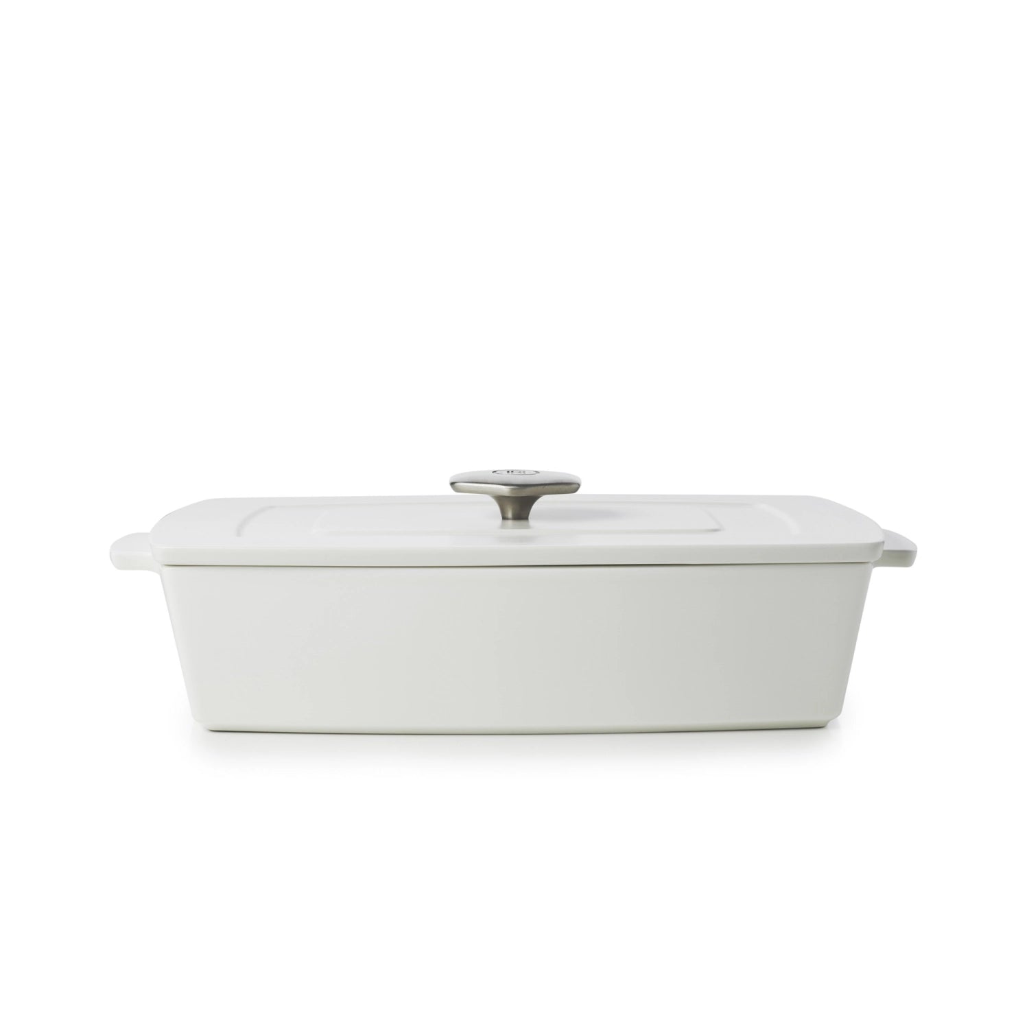 Elegante Rvlt2 Auflaufform mit passendem Deckel in Satin-Weiß, 30 cm, ideal für die Zubereitung und Präsentation von Speisen.