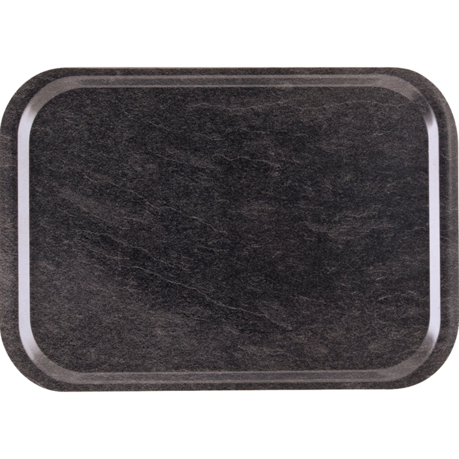 Tablett Fast Food Dark Marble rutschfest 37.5x26.5cm in Silber präsentiert im Onlineshop von KAQTU Design AG. Tablett ist von Roltex