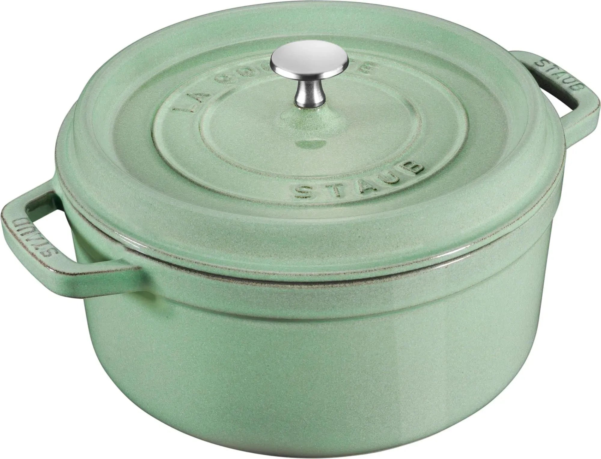 Cocotte 20 cm, rund, Salbei, Gusseisen 2.2l - KAQTU Design