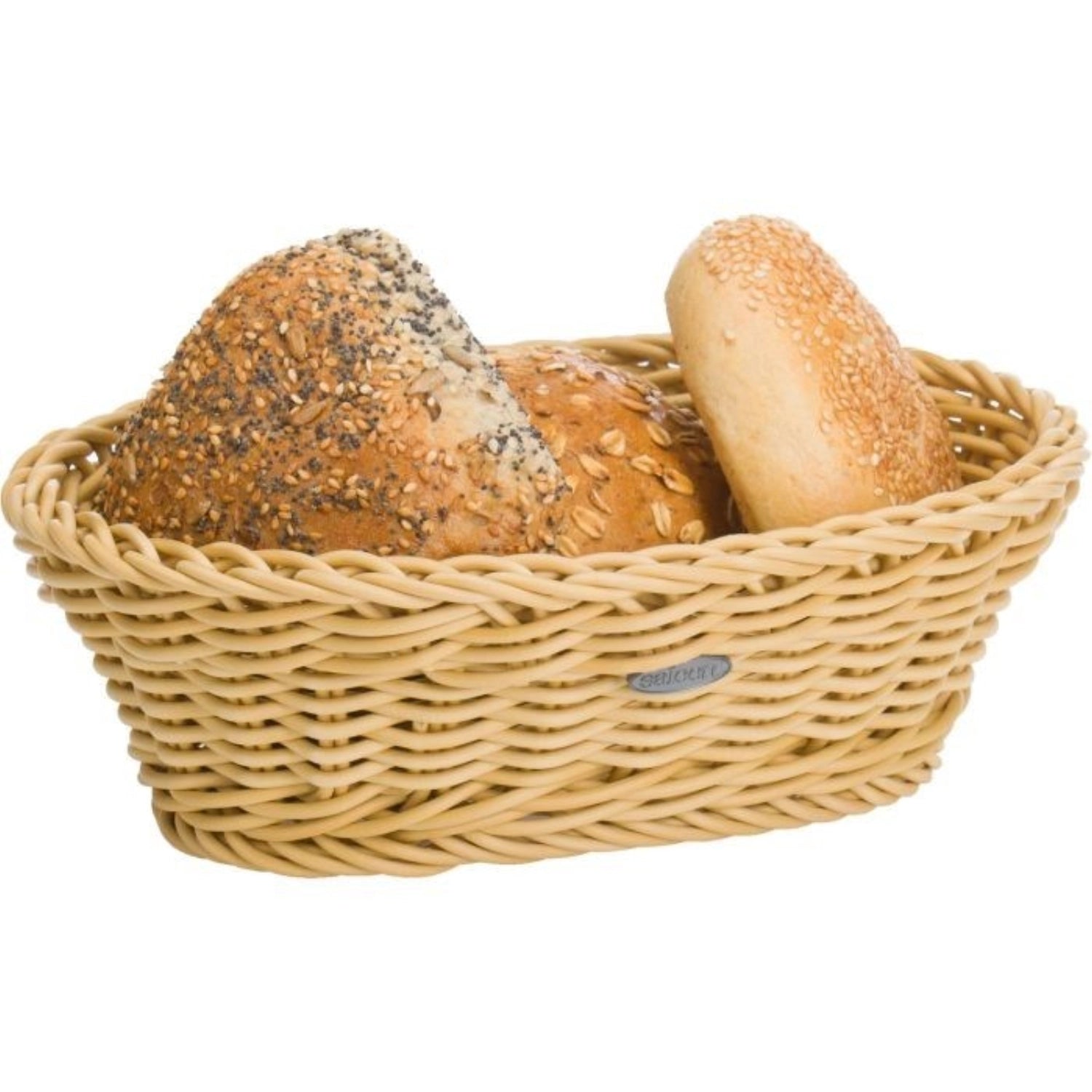 Stilvoller ovaler Brotkorb in h-beige von Westmark, ideal für die stilvolle Aufbewahrung von Brötchen und Gebäck, Maße 25x17x8,5 cm.