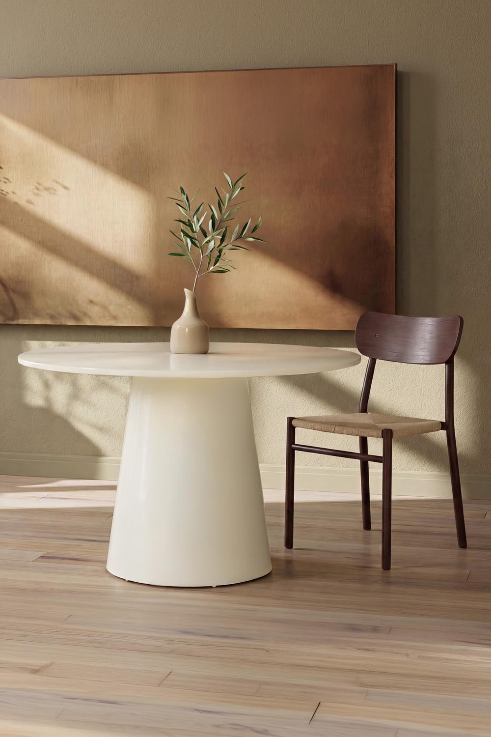 Lanzo Rundes Esstisch in Beige präsentiert im Onlineshop von KAQTU Design AG. Gartentisch ist von Venture Home