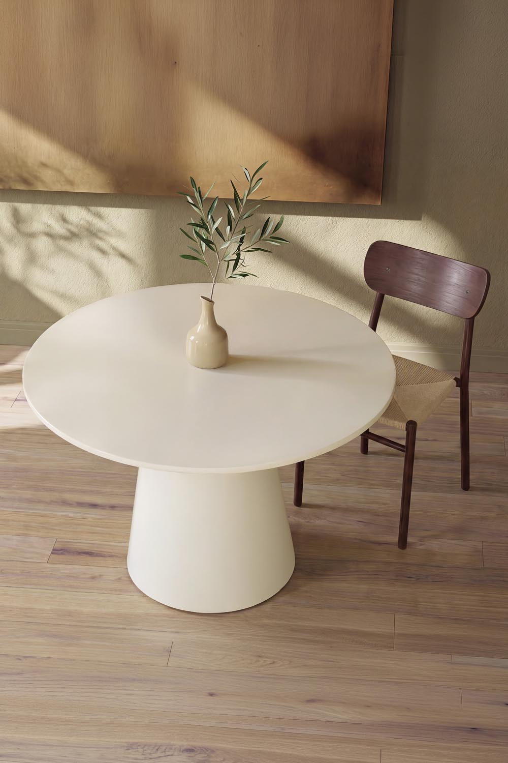 Lanzo Rundes Esstisch in Beige präsentiert im Onlineshop von KAQTU Design AG. Gartentisch ist von Venture Home