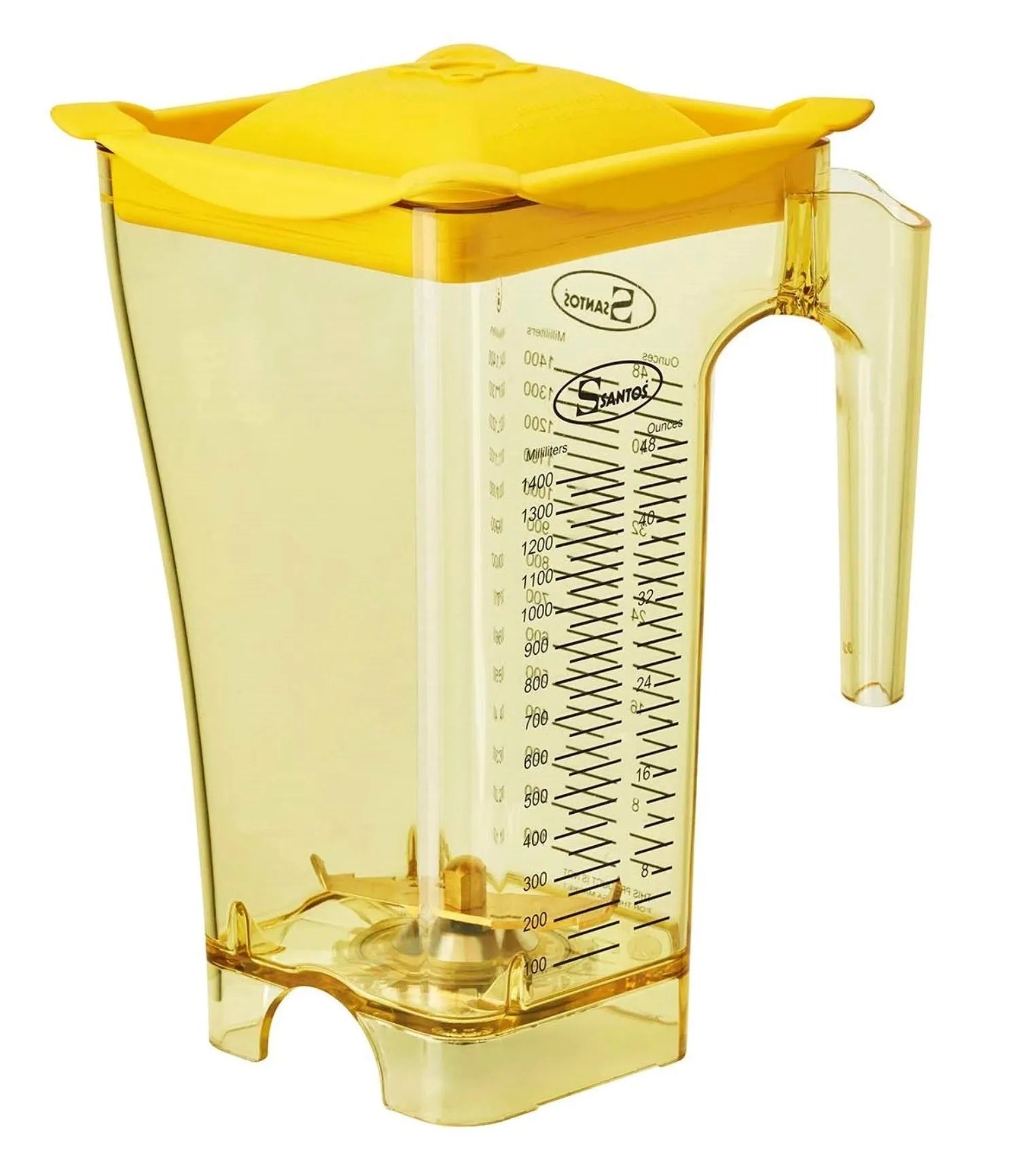 Gelber Behälter für Santos Standmixer 66: BPA-frei, robust, spülmaschinenfest, ideal für Smoothies und Suppen. Perfekte Passform.