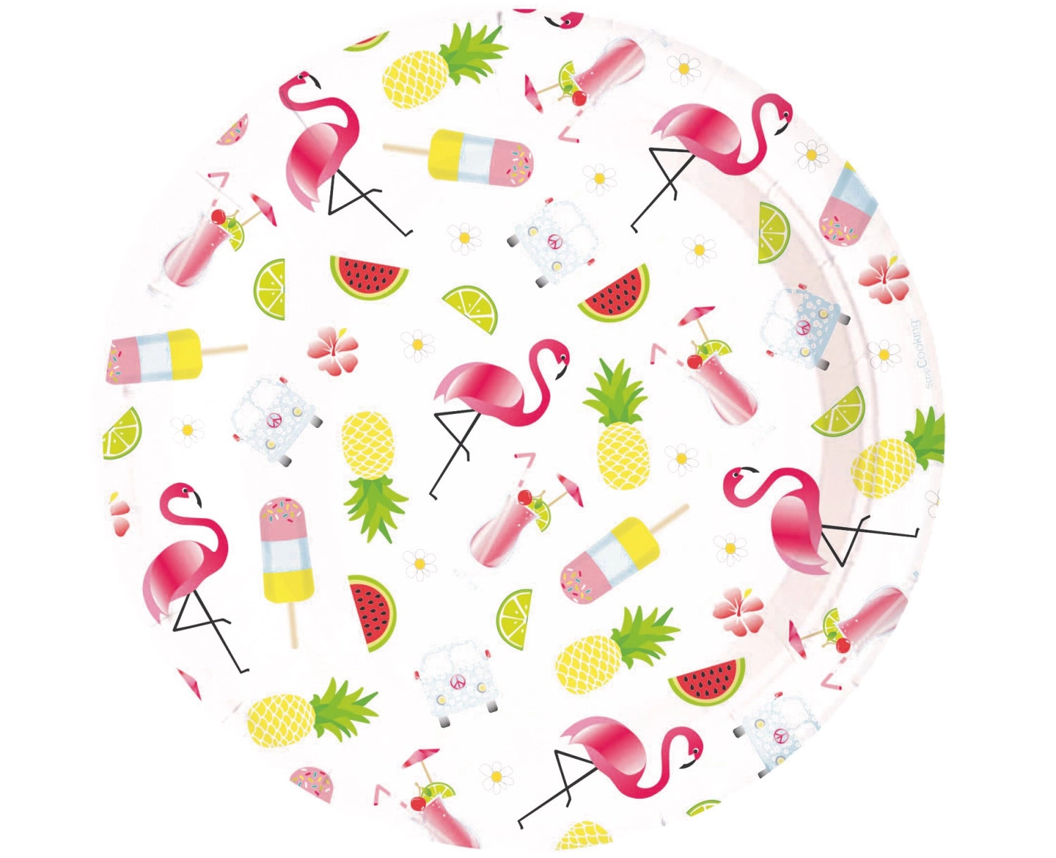 Fröhliches 8er-Set aus stabilen Papptellern mit 23 cm Durchmesser, ideal für Sommerfeiern und kreative Anlässe.