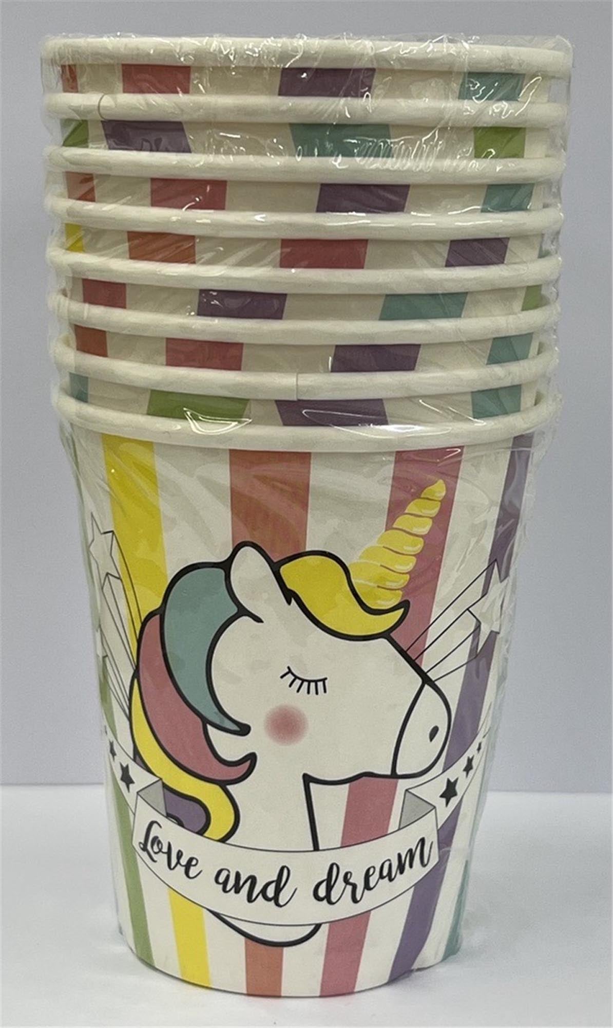 Entdecken Sie die magischen Einhorn-Becher von Scrap Cooking! 8 stabile Kartonbecher (25cl) für unvergessliche Feiern. Farbenfroh und umweltfreundlich!