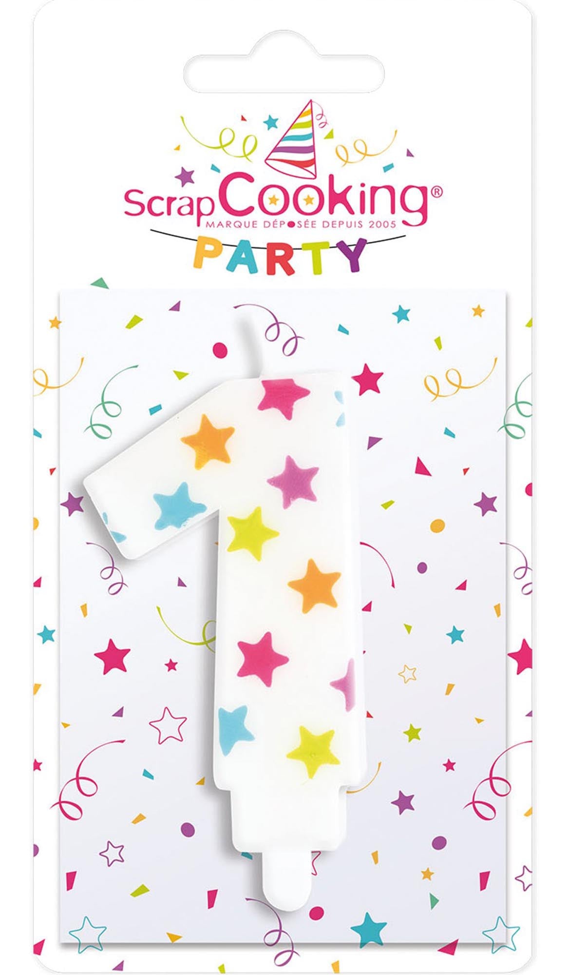 Stimmungsvolle Kerze Nummer 1 von Scrap Cooking, ideal für gemütliche Abende und dekorative Akzente in jedem Raum.