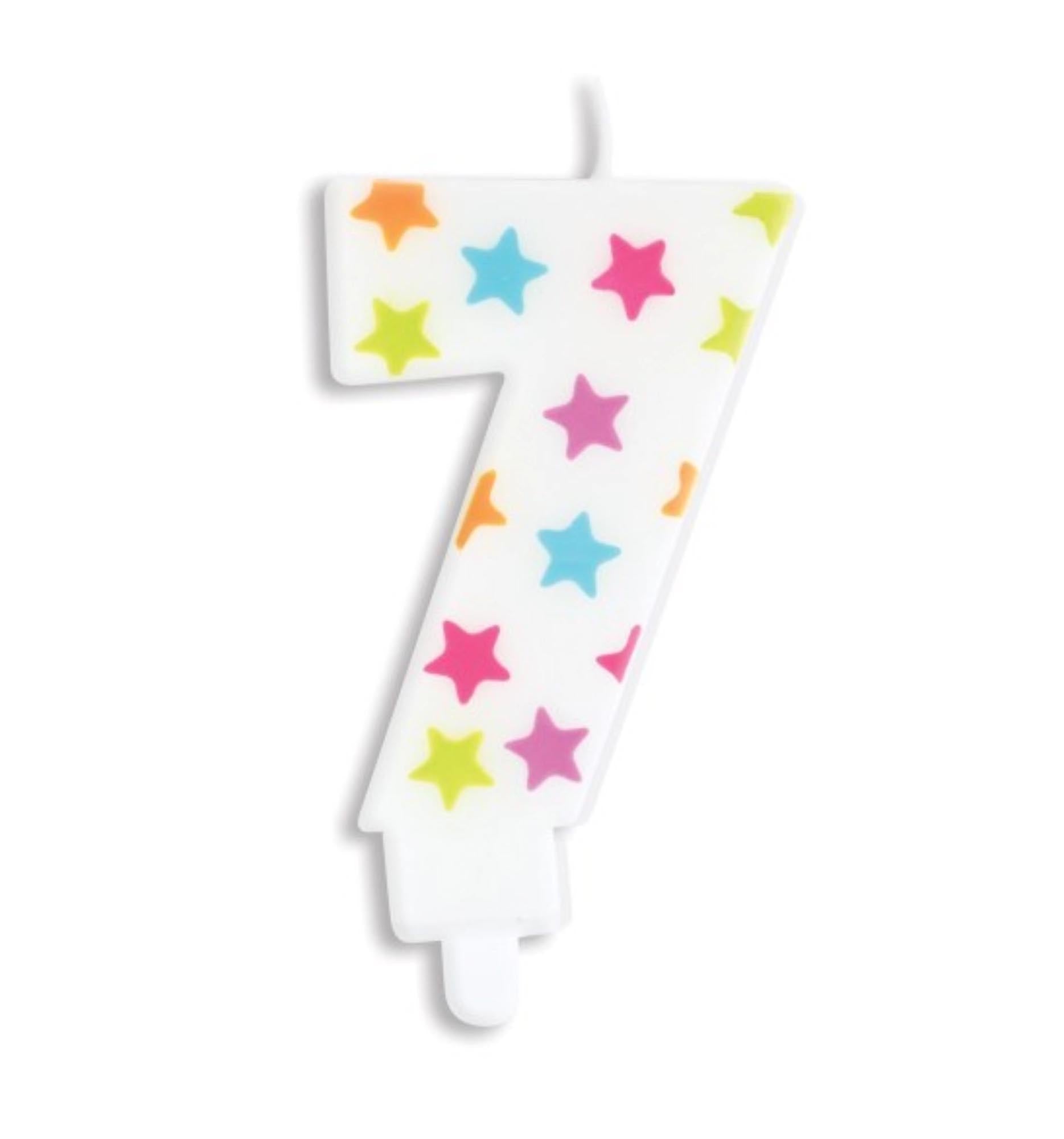 Elegante Kerze Nummer 7 von Scrap Cooking: Hochwertiges Paraffinwachs, lange Brenndauer, ideal für Feiern und stilvolle Dekoration.