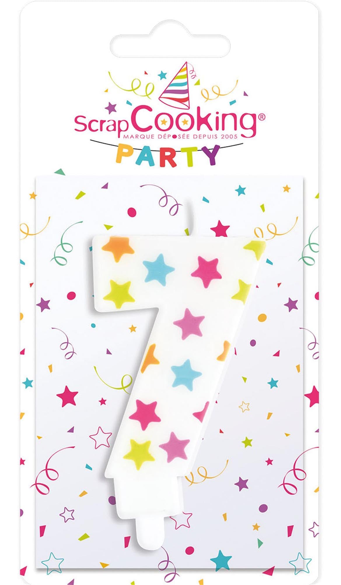Stimmungsvolle Kerze Nummer 7 von Scrap Cooking, perfekt für gemütliche Abende und kreative Dekorationen in jedem Raum.