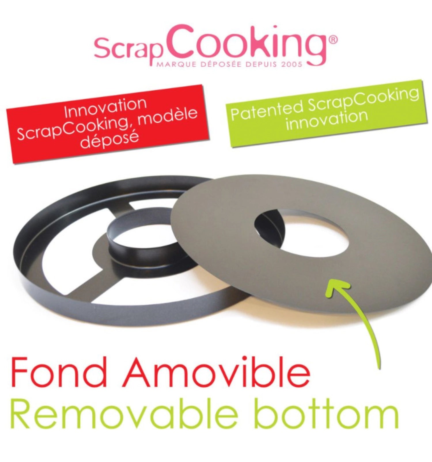 Ringförmige Tarteform von Scrap Cooking mit Antihaftbeschichtung. Ideal für die Zubereitung von Torten und Quiches, leicht zu reinigen.