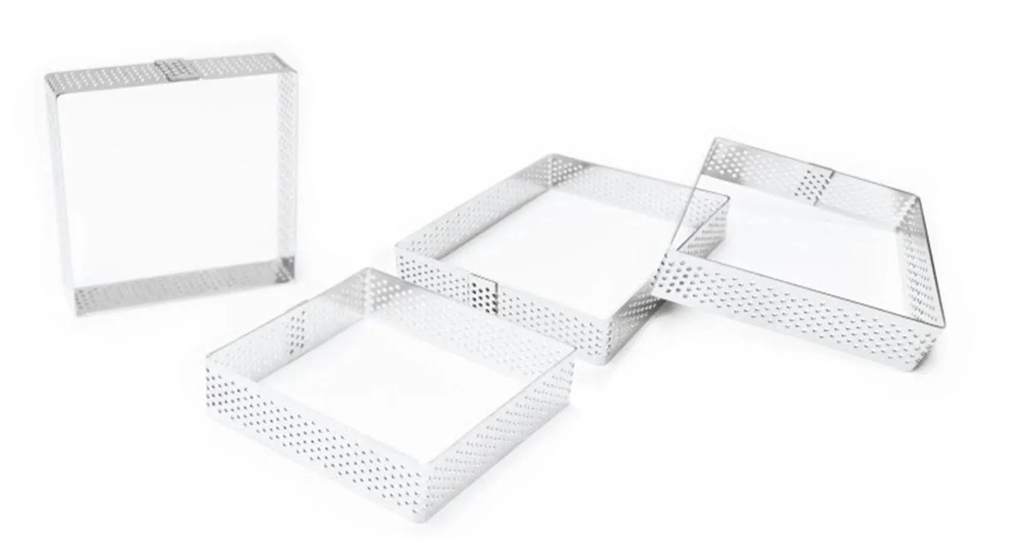 4er Set Tortenringe perforiert quadratisch 8x8cm - KAQTU Design