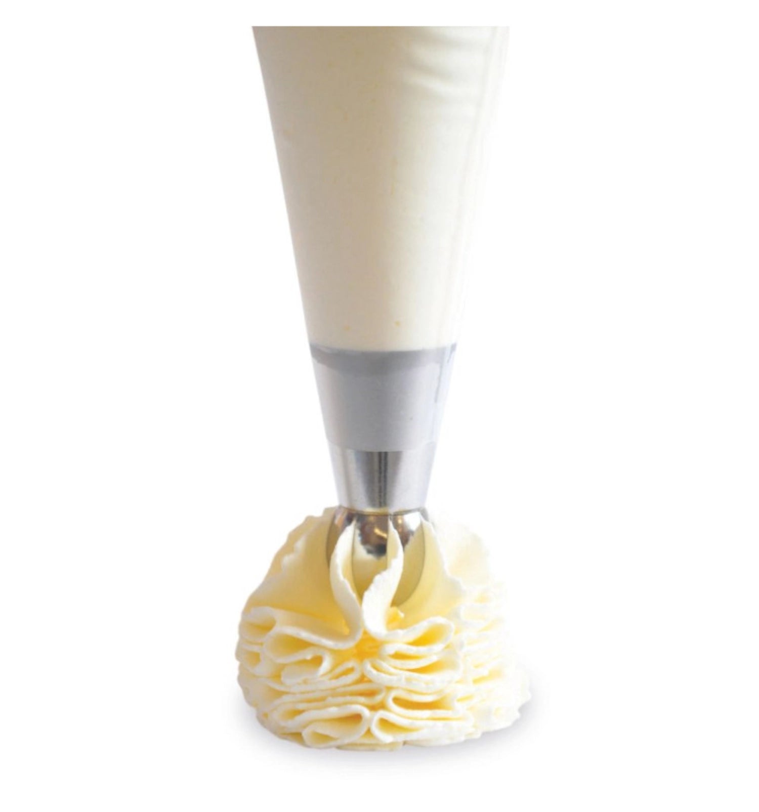 Edelstahlspritzaufsatz Chantilly für Spritzbeutel von Scrap Cooking, ideal zum Dekorieren von Torten und Gebäck mit präzisen Spritzmustern.
