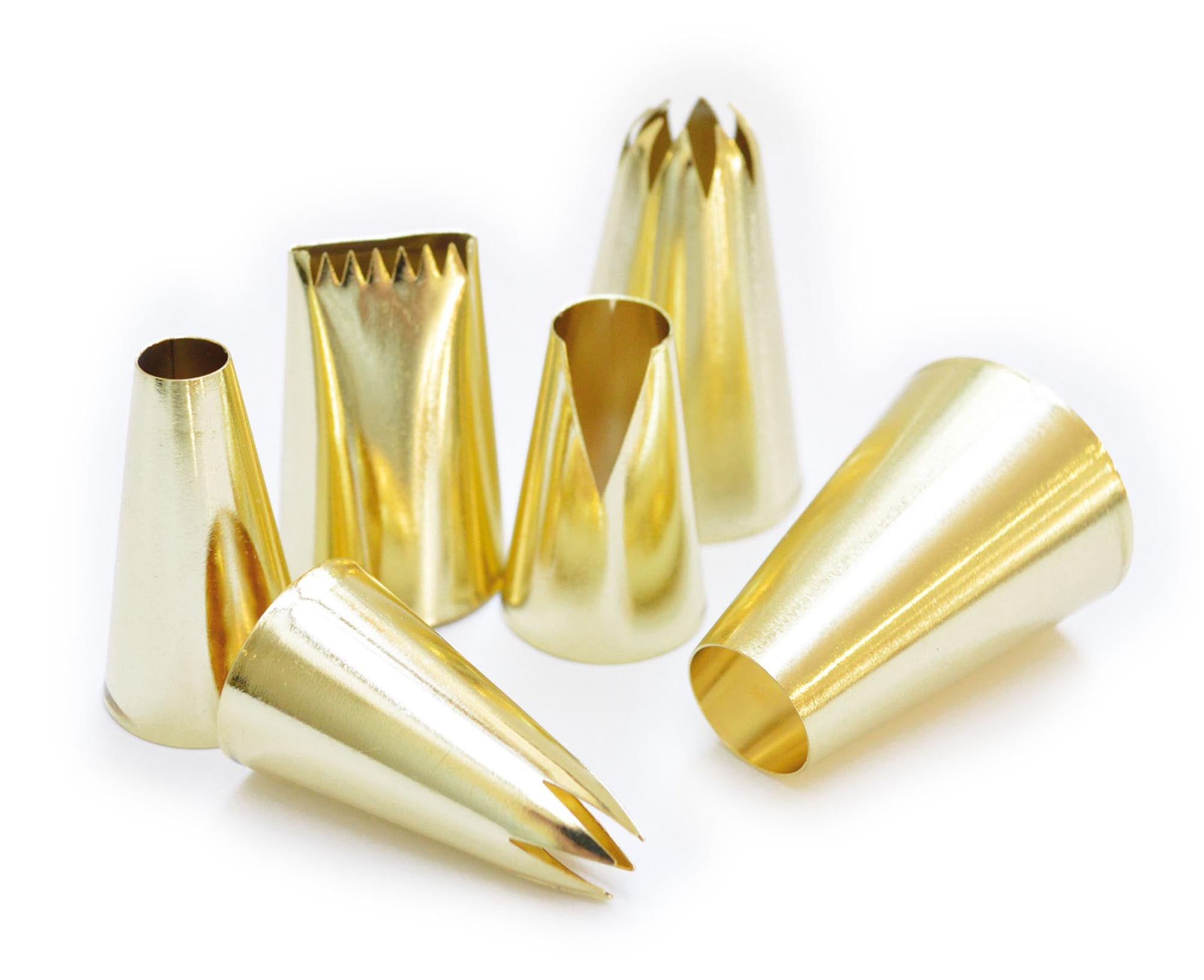 6er Set Goldene Spritztüllen
