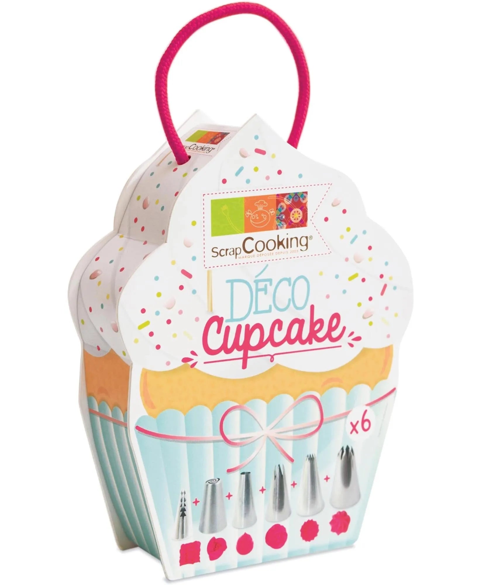 6-tlg. Set Edelstahlspritzaufsatz für Cupcakes