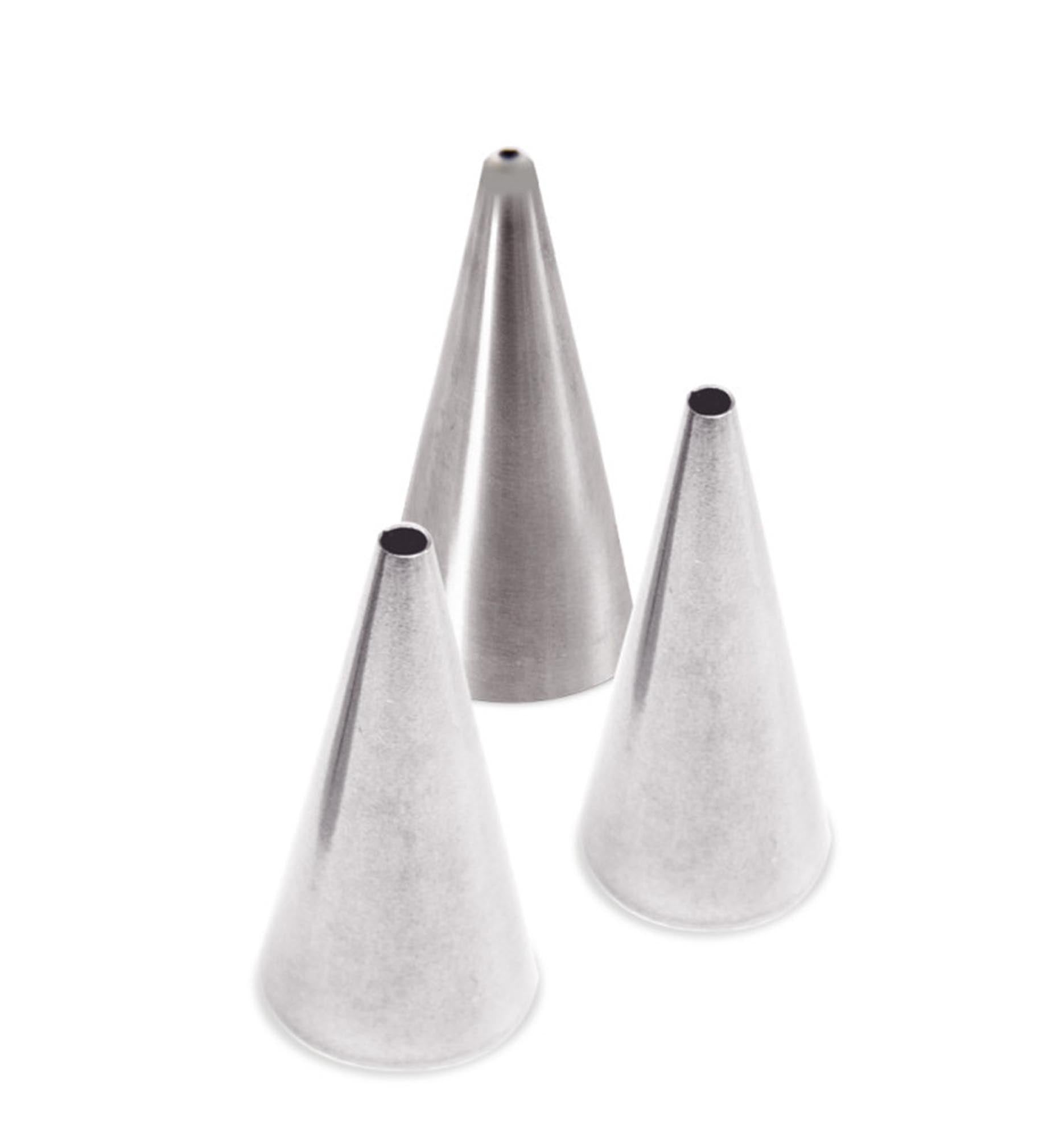 3er Set Edelstahltüllen von Scrap Cooking: Langlebig, spülmaschinenfest, ideal für kreative Kuchen- und Dessertdekorationen.