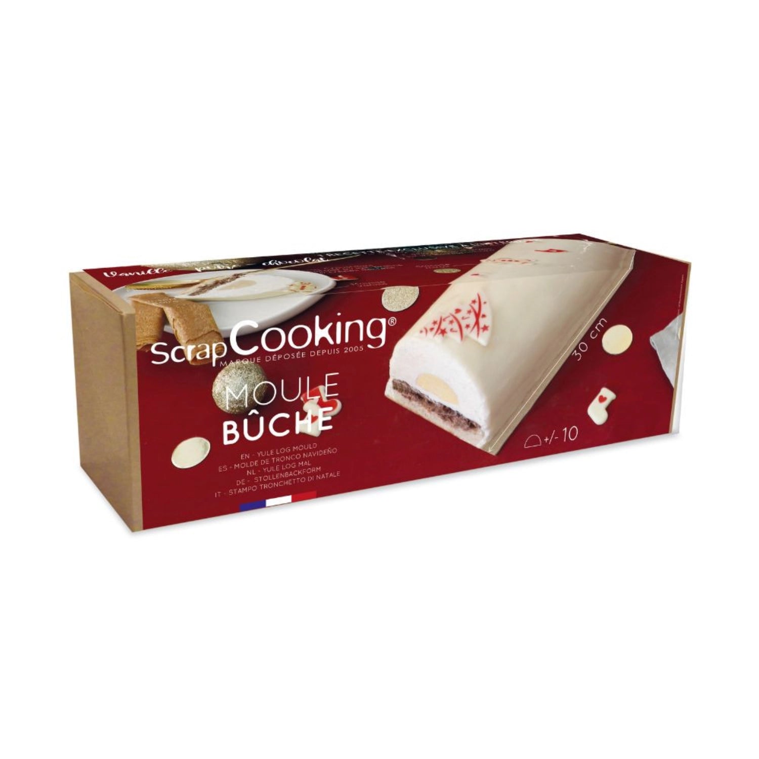 Hochwertige Edelstahl Backform für XXL-Biskuitrollen und Parfaits, ideal für kreative und köstliche Dessertkreationen.