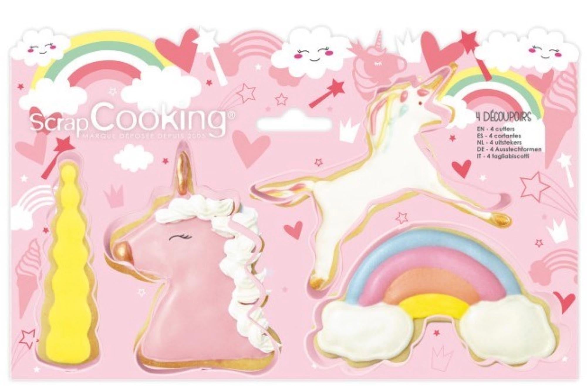 4-tlg. Set Ausstecher Einhorn in Pink präsentiert im Onlineshop von KAQTU Design AG. Ausstecher ist von Scrap Cooking