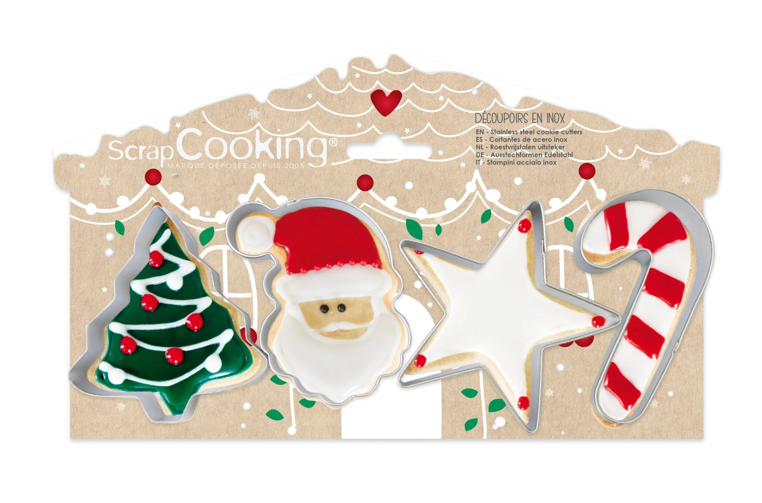 Set of 4 Christmas cookie cutters