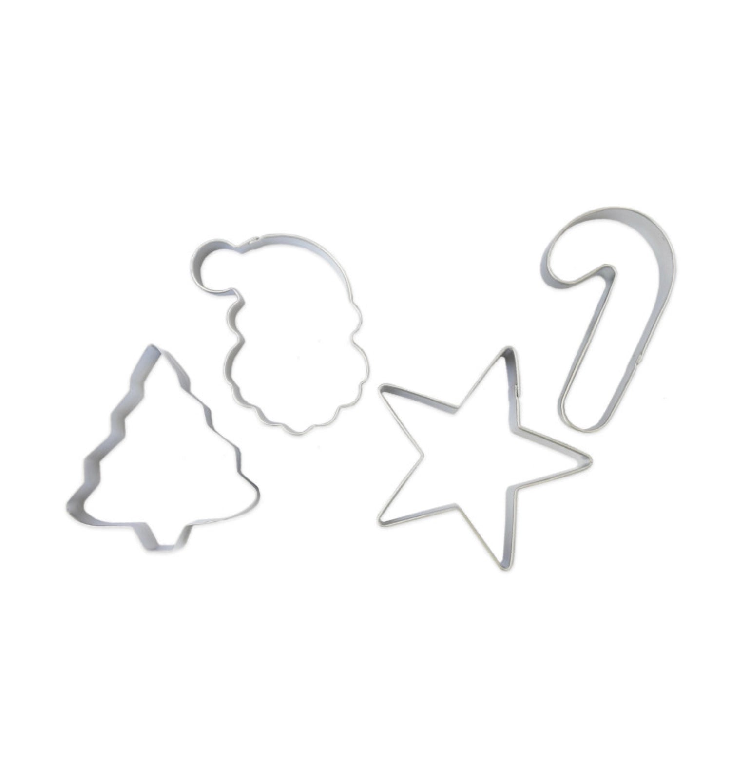 Kreatives 4er Ausstecher-Set für festliche Weihnachtsbäckerei.