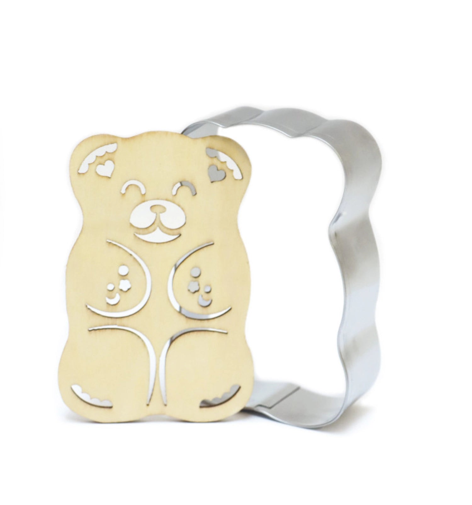 Entdecken Sie das Scrap Cooking Teddybär Set: Ausstechform und Holzpräger für kreative Kekse. Ideal für Backprojekte und Bastelideen!