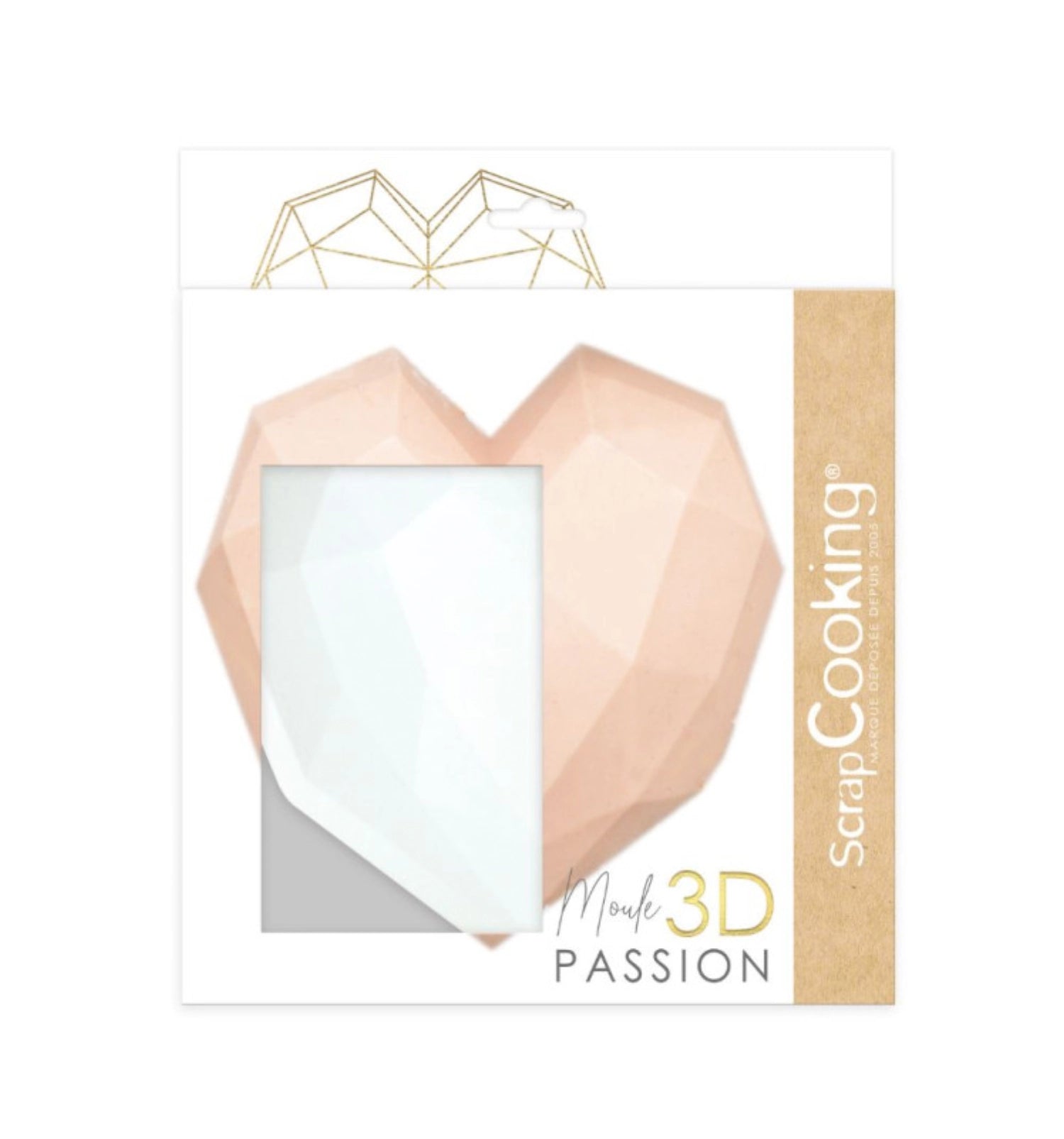 Hochwertige 3D Silikonform in Herzform mit Diamantstruktur, perfekt für einzigartige Kuchen und Desserts, Durchmesser 17,5 cm.