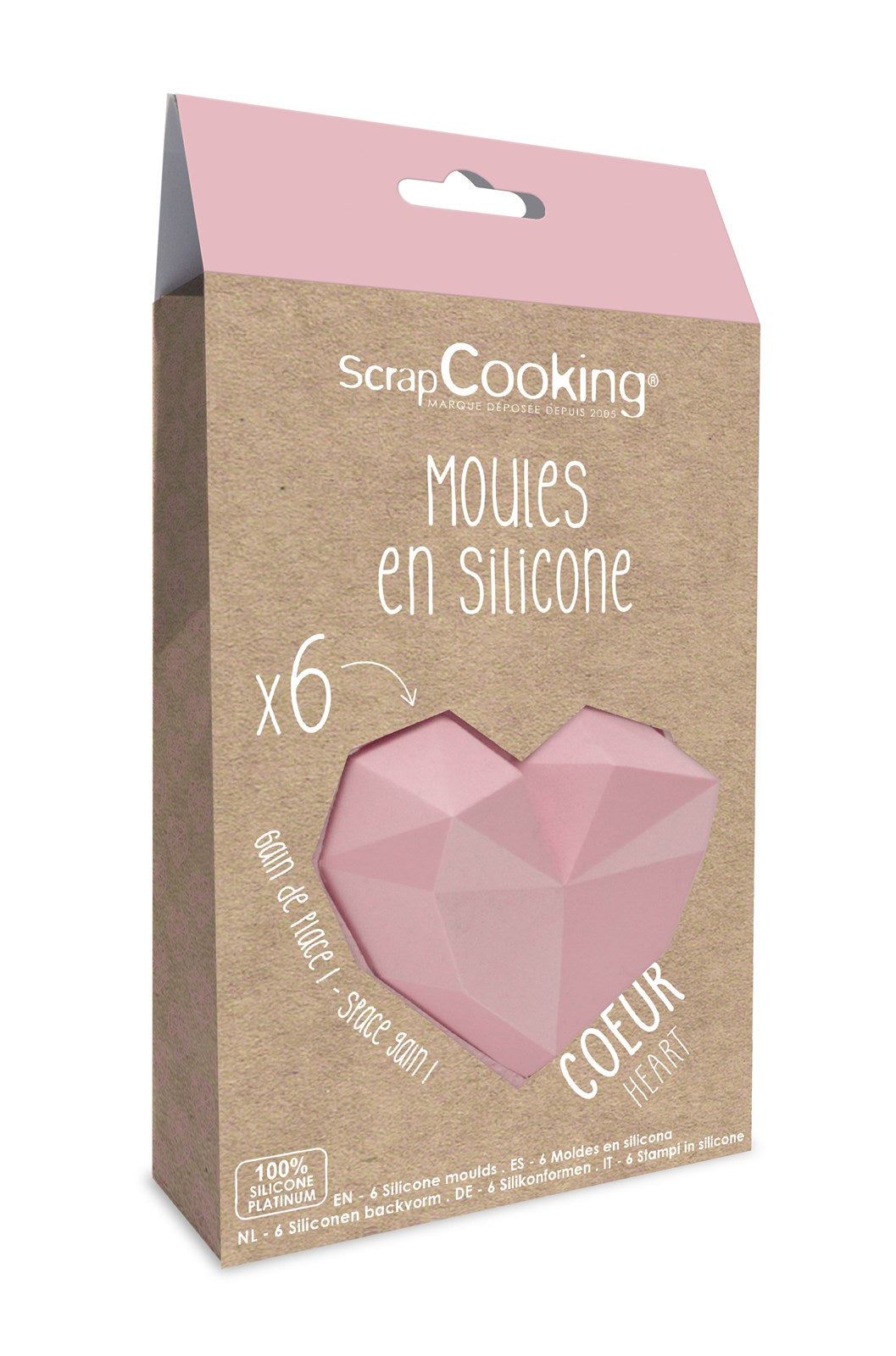 Kreieren Sie mit dem 6er Set Silikonform Diamantherzen von Scrap Cooking bezaubernde, köstliche Leckereien. Flexibel, antihaftend, spülmaschinenfest.