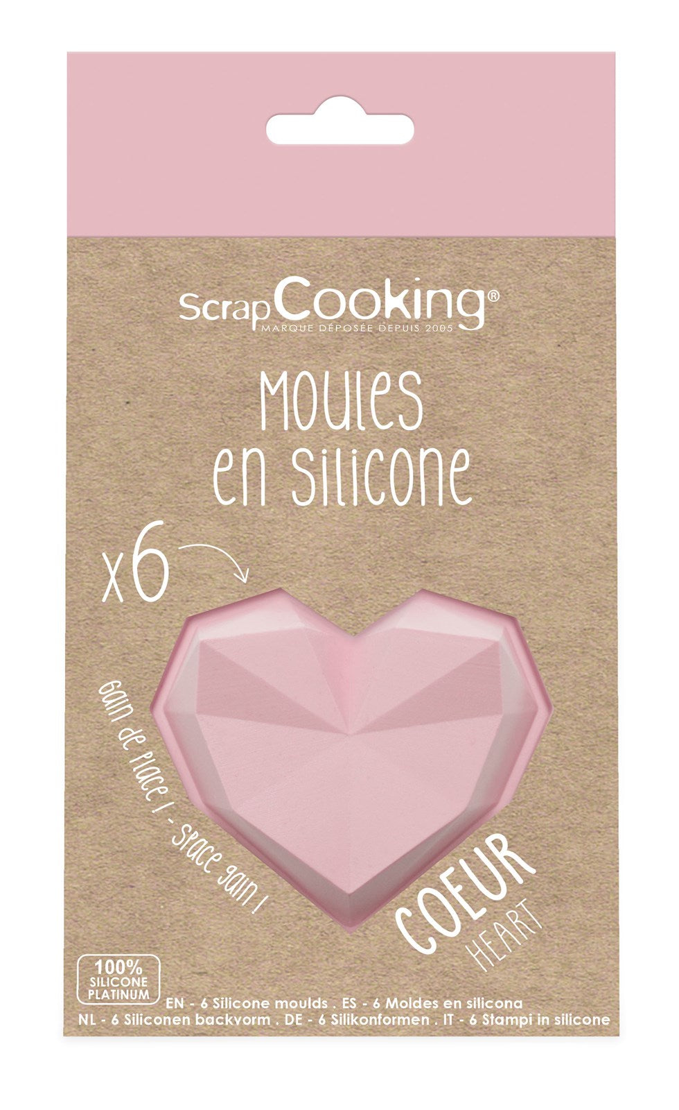 Gestalten Sie mit dem 6er Set Silikonform Diamantherzen von Scrap Cooking einzigartige Backkreationen. Ideal für kreative Anlässe!