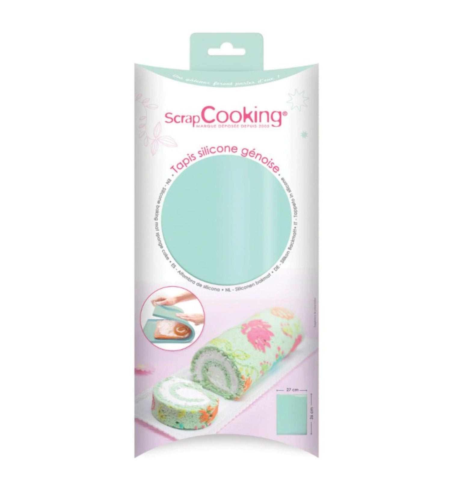 Praktische Silikonmatte 40x30cm für Rouladen von Scrap Cooking, perfekt zum einfachen Ausrollen von Teig und für müheloses Backen.