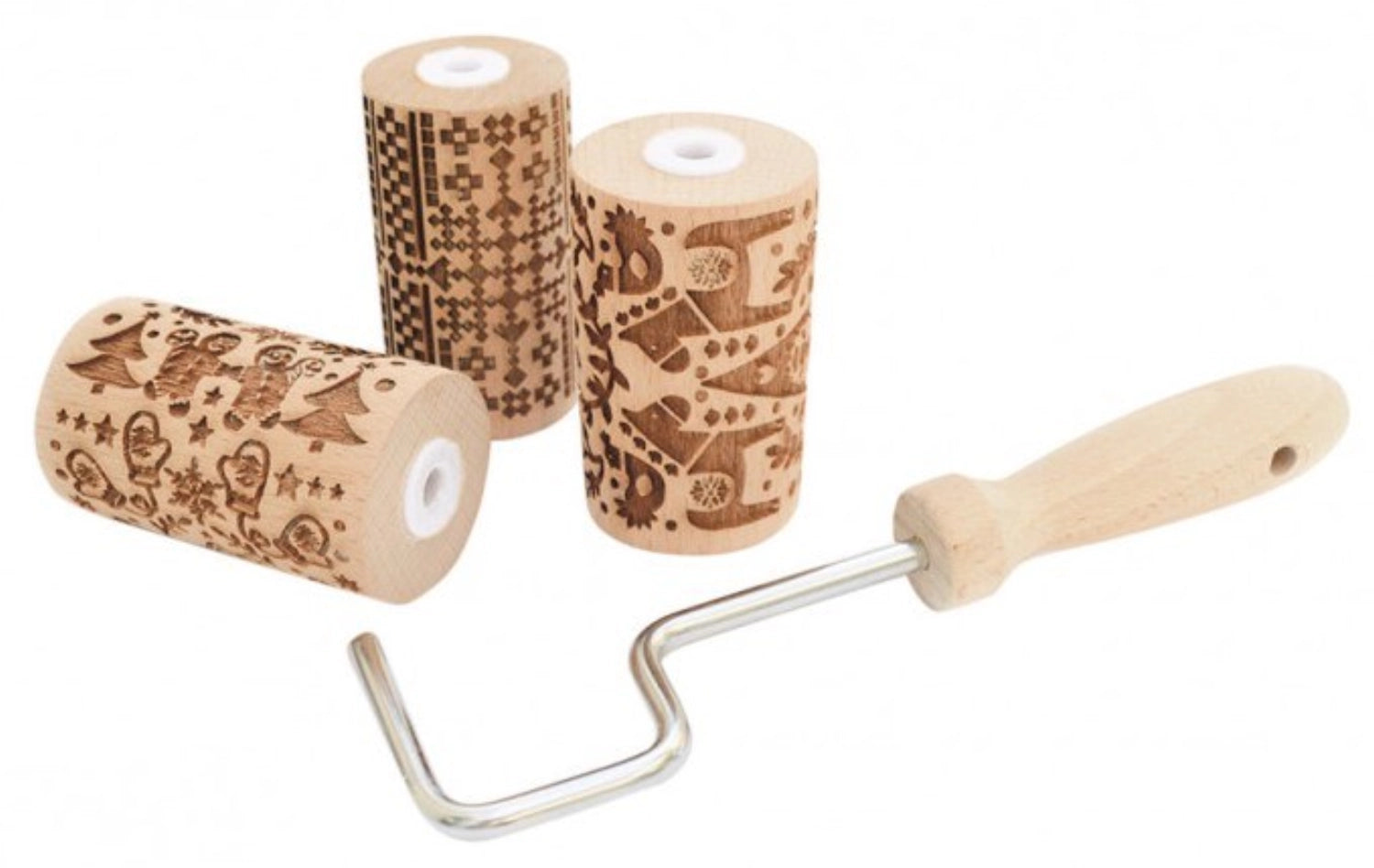 3 Rouleaux de pâte avec un gaufrage de Noël