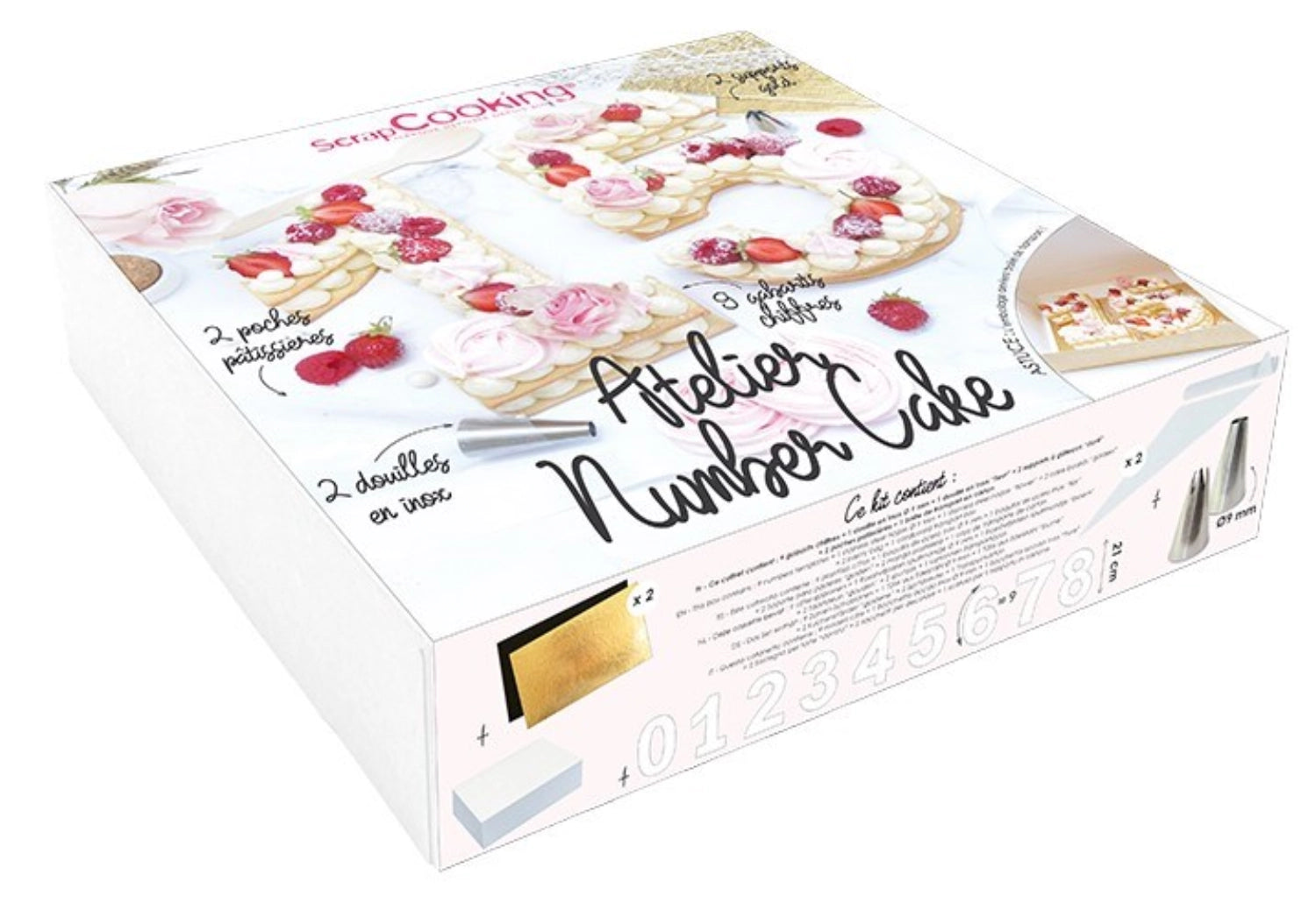 Originelle Backform in Zahlen-Design von Scrap Cooking, ideal für personalisierte Torten zu besonderen Anlässen und Feiern.