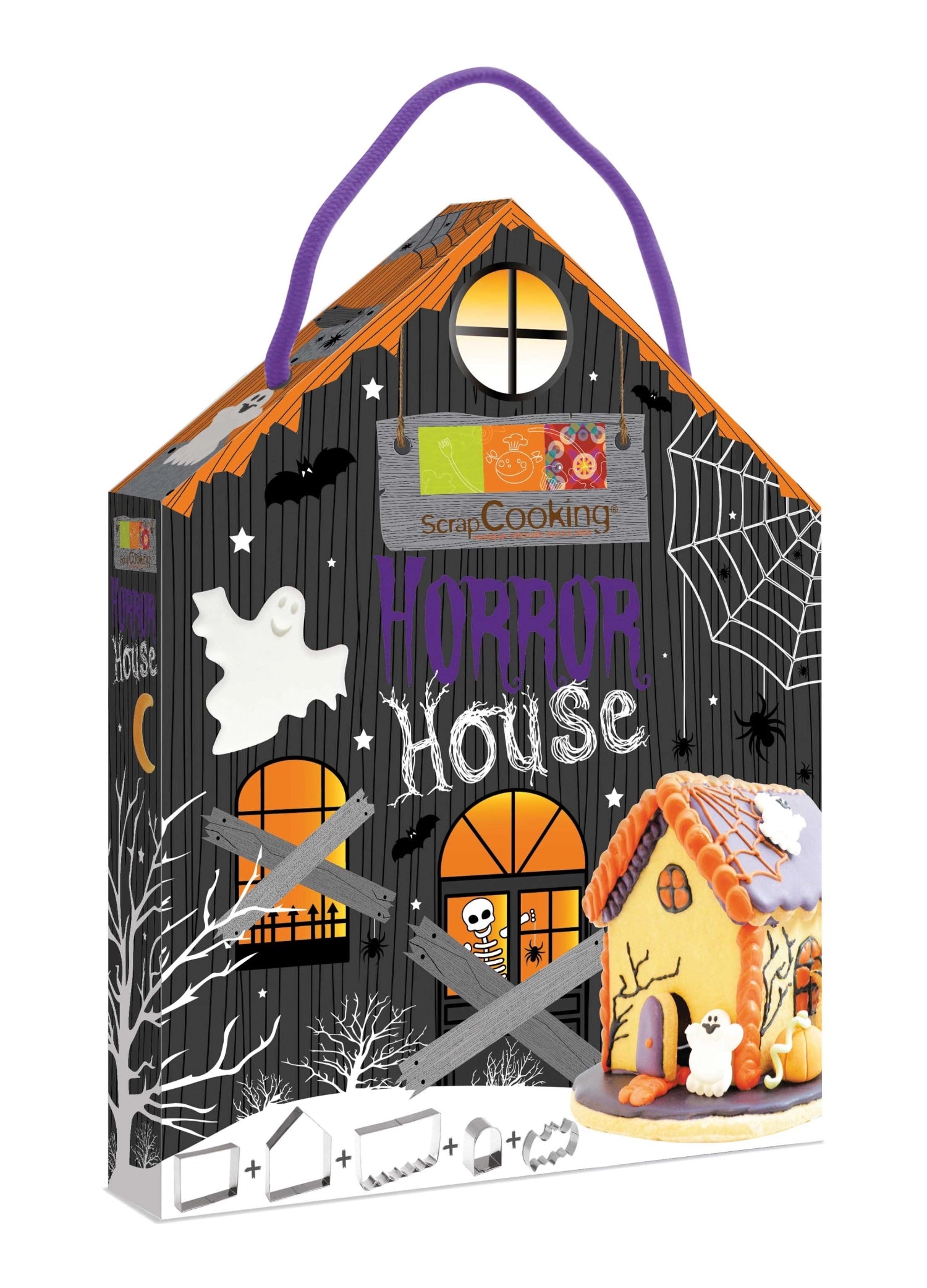 5-teiliges Ausstecher-Set "Halloween Horror House" von Scrap Cooking, perfekt für gruselige Plätzchen und kreative Backideen zu Halloween.