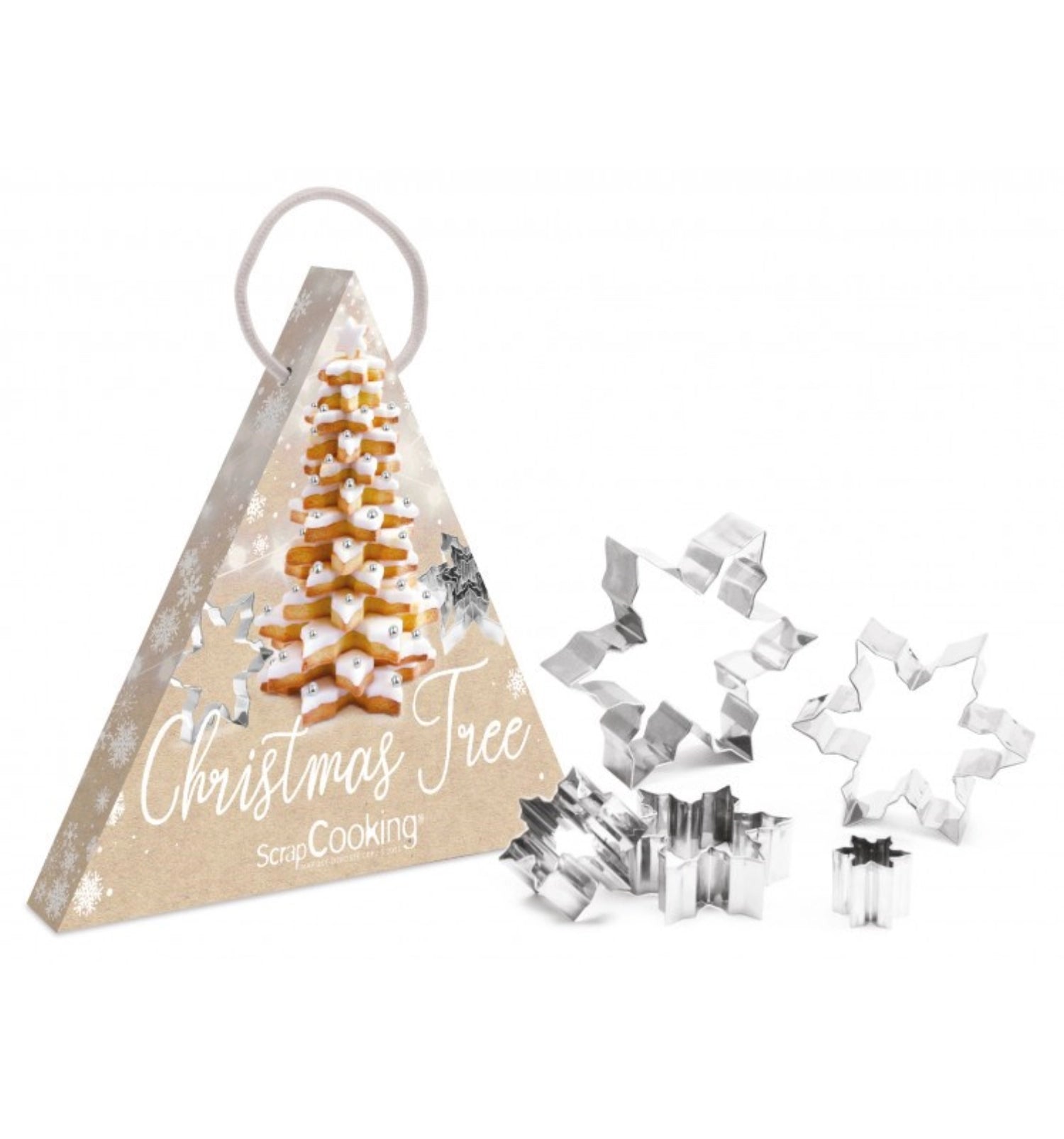 5-teiliges Ausstecher-Set in Form von Weihnachtsbäumen von Scrap Cooking, perfekt zum Ausstechen von Plätzchen für die Weihnachtszeit.