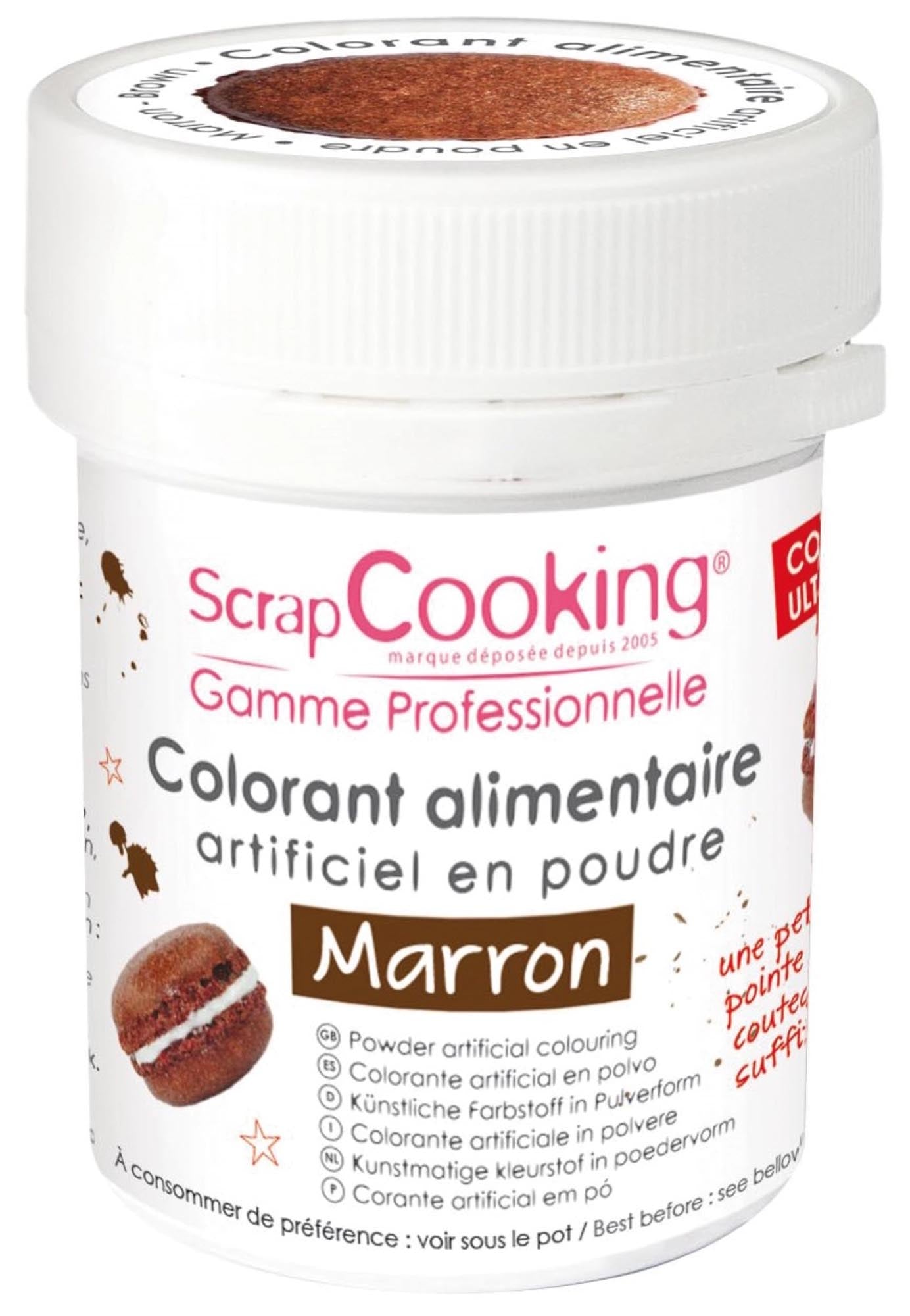 Entdecken Sie das hochwertige Farbpulver braun von Scrap Cooking. Ideal für Hobbybäcker, geschmacksneutral und wasserlöslich für kreative Backideen!
