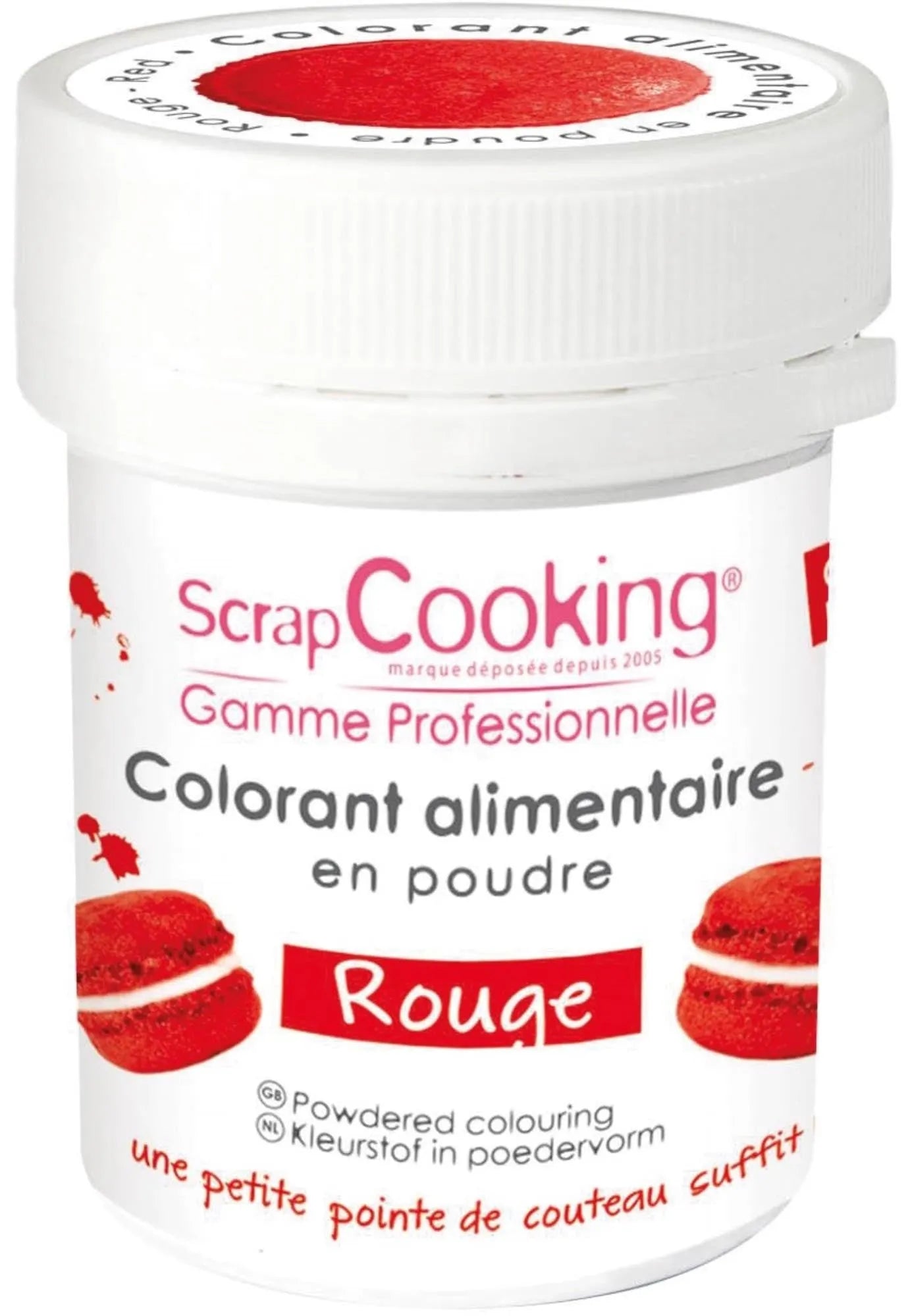Intensives rotes Dekopulver von Scrap Cooking: Perfekt für Kuchen, Cupcakes & Desserts. Leuchtend, geschmacksneutral & einfach anzuwenden.