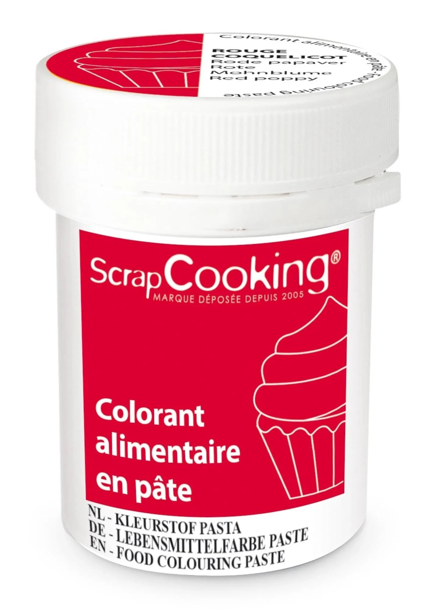 Intensive Mohnrot-Paste von Scrap Cooking: Perfekt für Kuchen, Torten, Fondant. Ergiebig, einfach zu dosieren, kinderfreundlich.