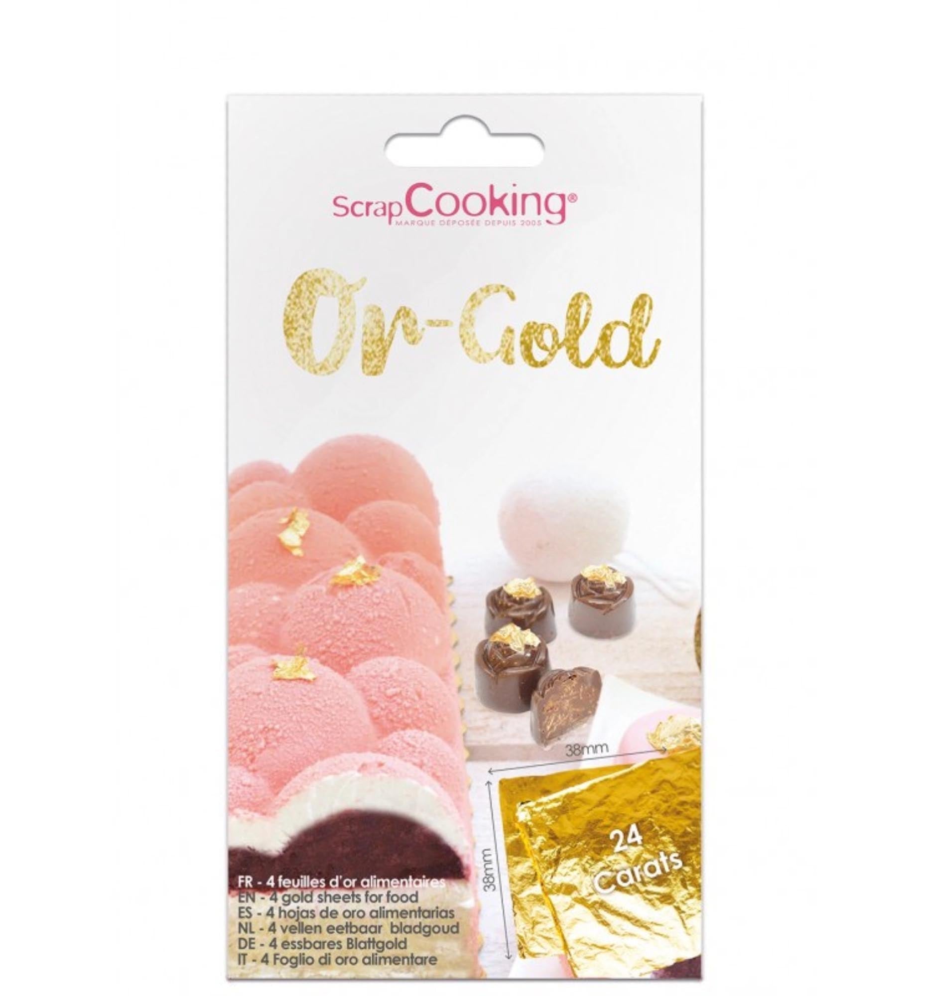 Luxuriöse 24 Karat Dekogoldplättchen von Scrap Cooking: Veredeln Sie Desserts und Speisen mit essbarem Glamour.