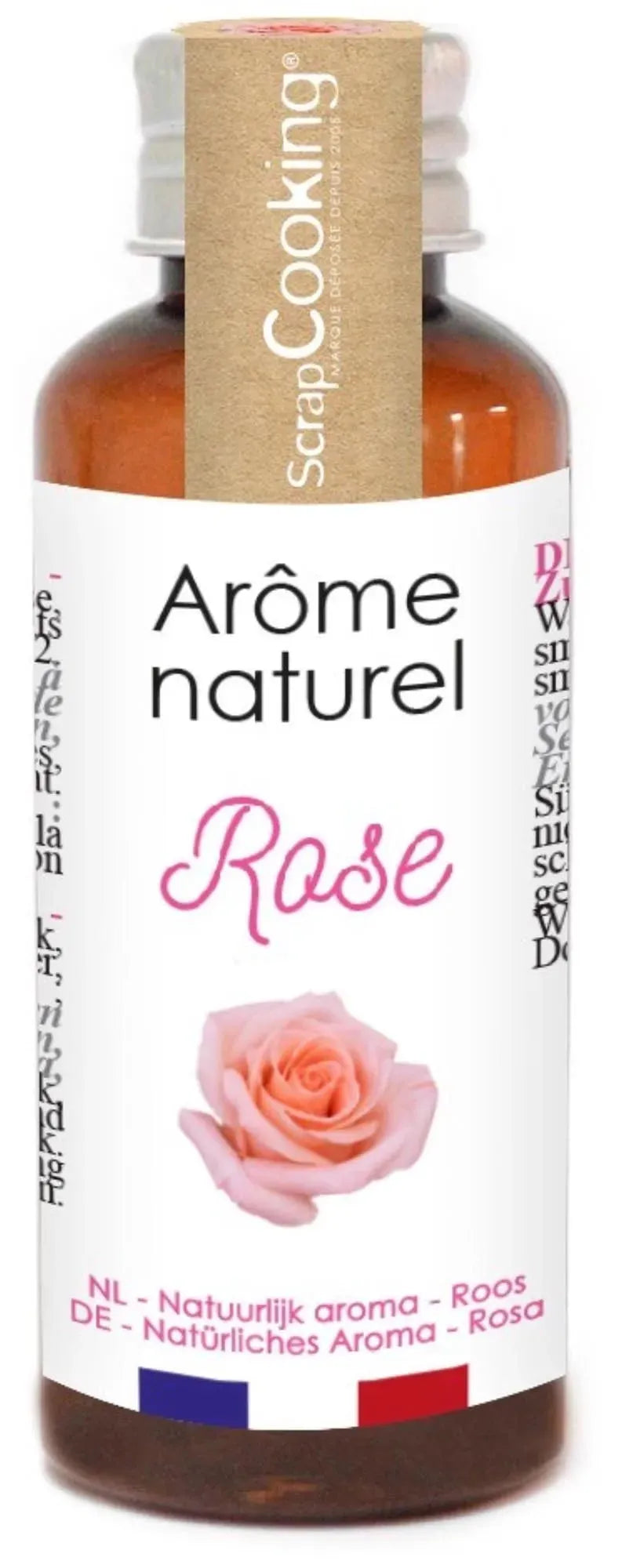 Verleihen Sie Ihren Kreationen mit dem natürlichen Rose Aroma von Scrap Cooking eine luxuriöse, blumige Note. Ideal für Desserts & Getränke.