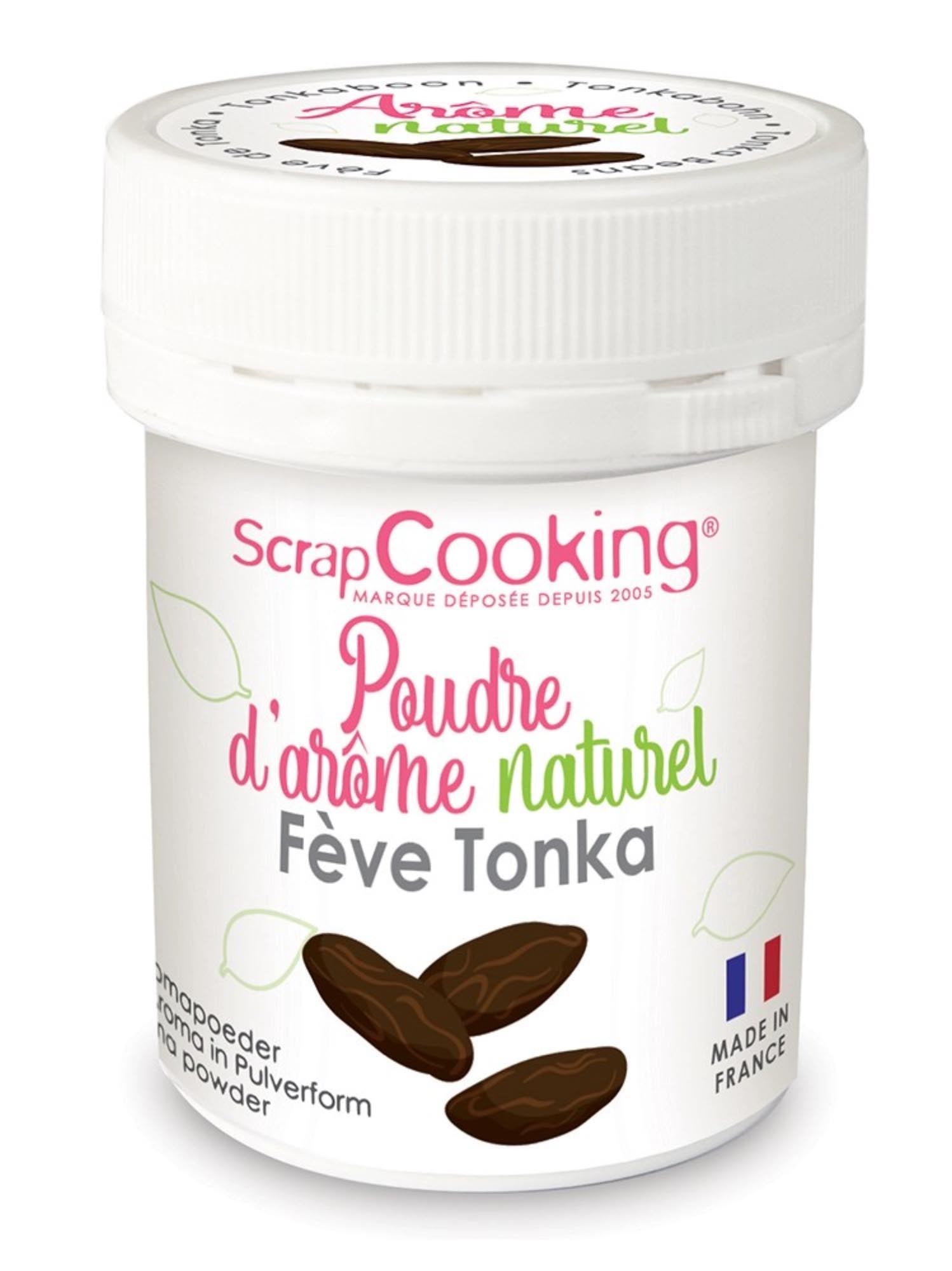 Natürliches Tonkabohnen-Farbpulver von Scrap Cooking: Verleiht Speisen süsses Vanille-Mandel-Aroma und Farbe. Ideal für Backwaren & Desserts.