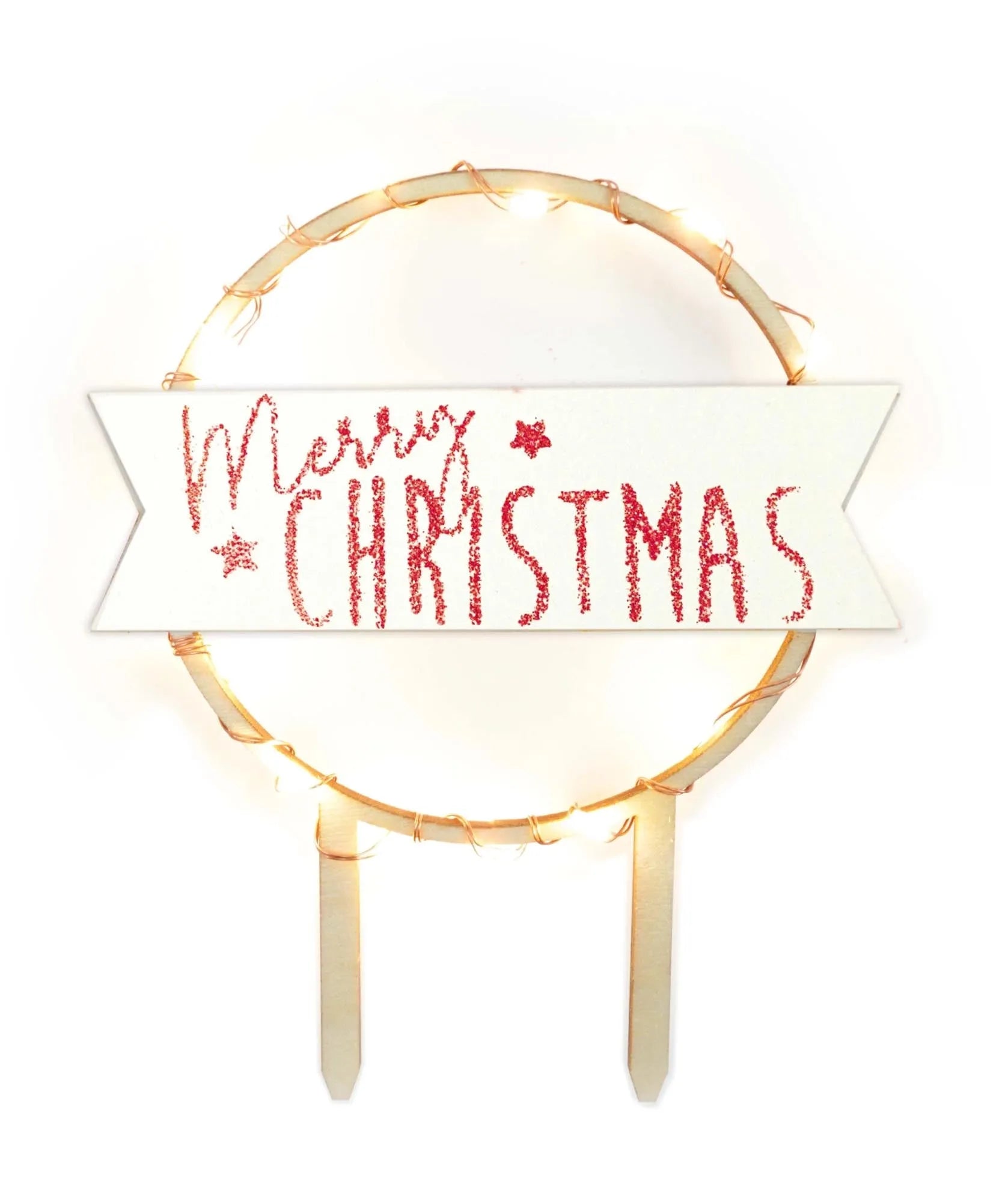 Cake Topper mit LED-Beleuchtung Merry Christmas - KAQTU Design