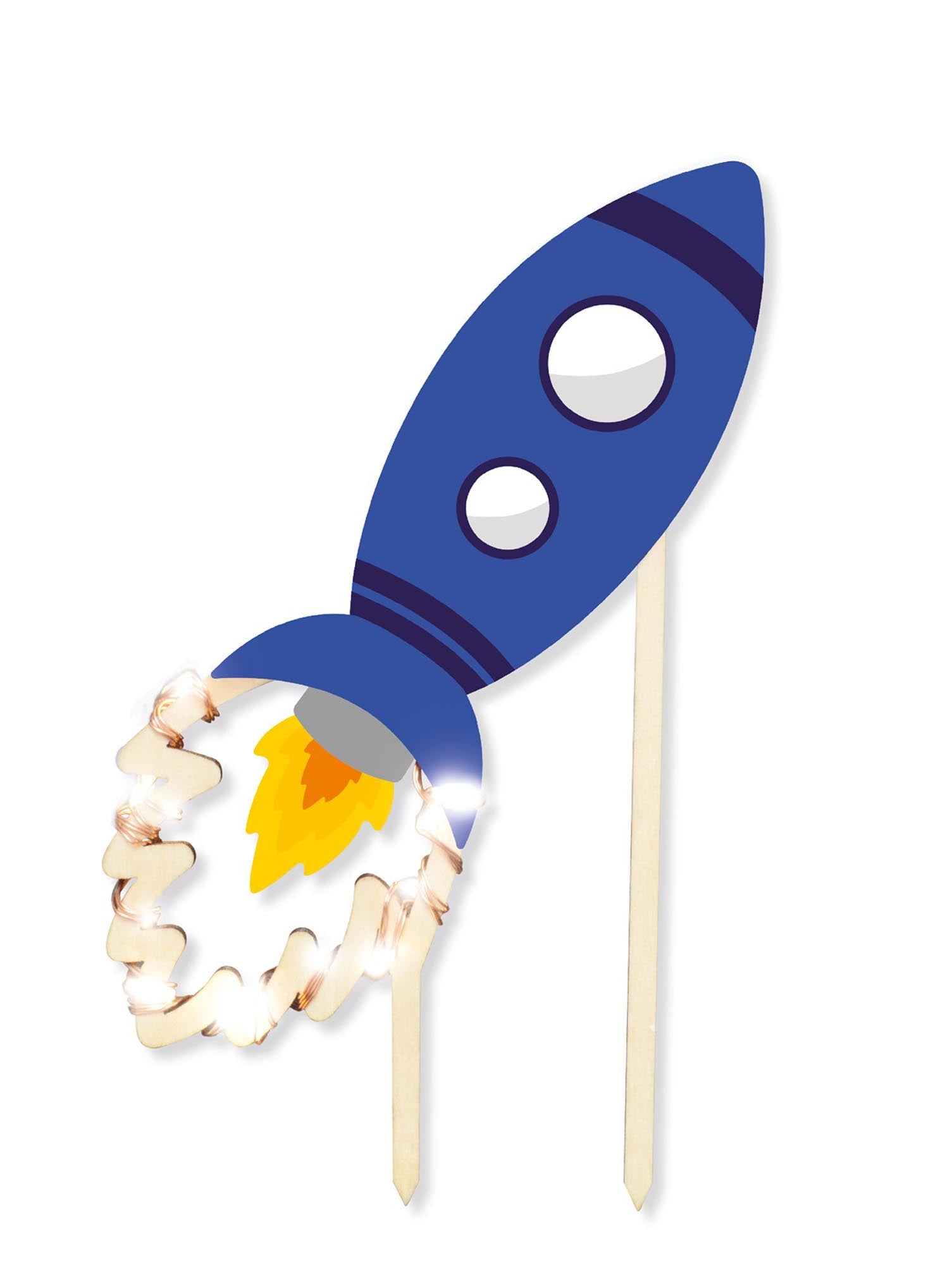 Leuchtender Weltall-Cake Topper von Scrap Cooking für galaktische Torten.
