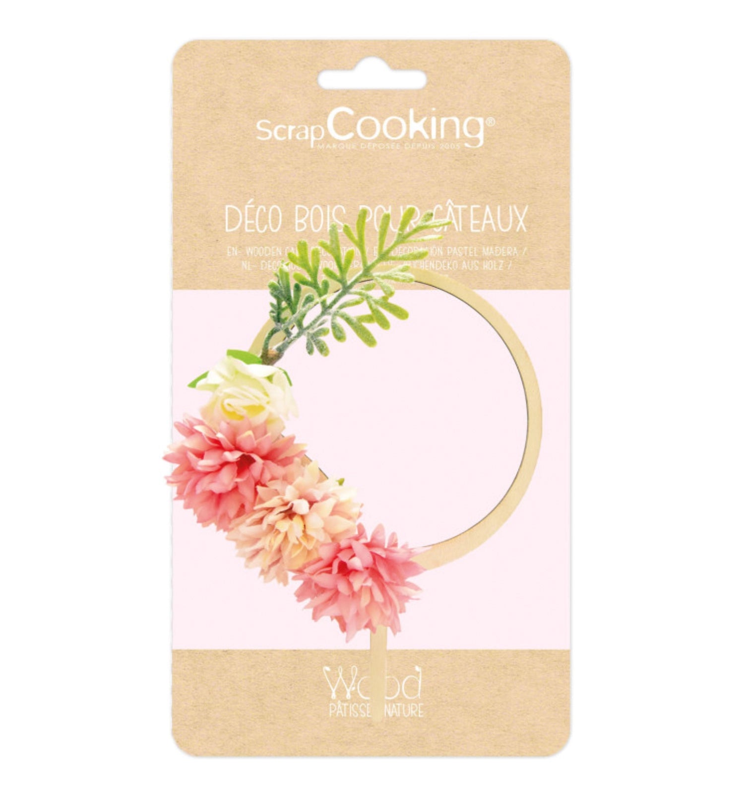 Eleganter Cake Topper mit floralen Boho-Motiven aus hochwertigem Holz. Perfekt für kreative Kuchendekorationen bei Festen.