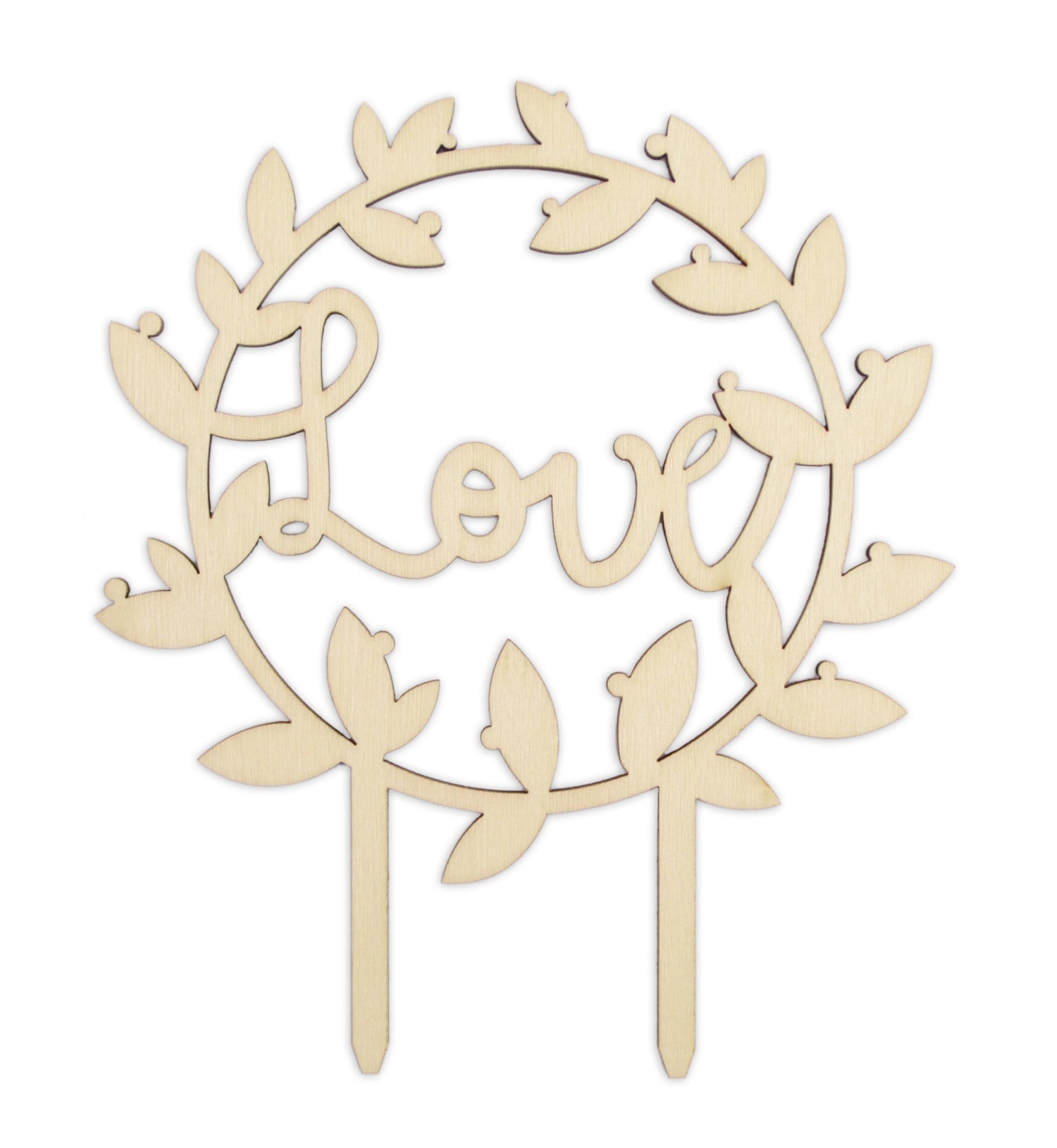 Holz-Cake Topper "Love" von Scrap Cooking, ideal für romantische Anlässe, 30 cm lang, verleiht jedem Kuchen eine liebevolle Note.