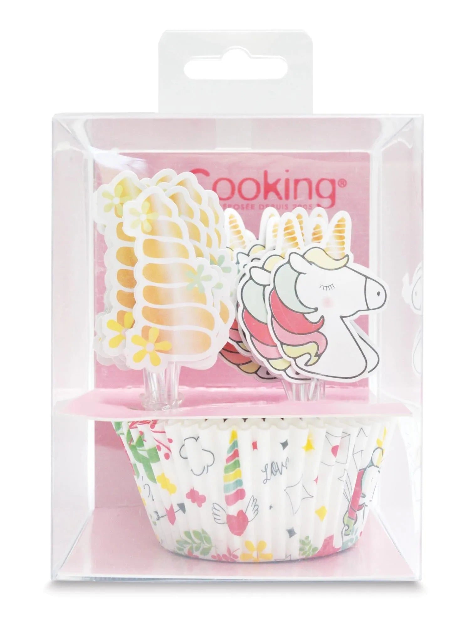 24 Muffinförmchen u. 24 cake toppers Einhorn