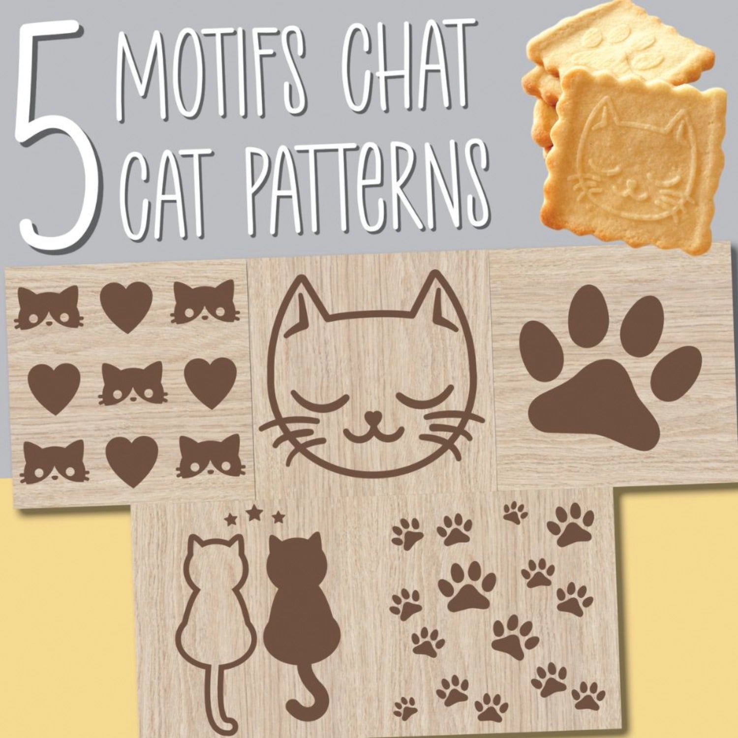 Kreativer Katzen-Würfelstempel und Ausstecher von Scrap Cooking, ideal für einzigartige Keksdesigns und süße Backprojekte.