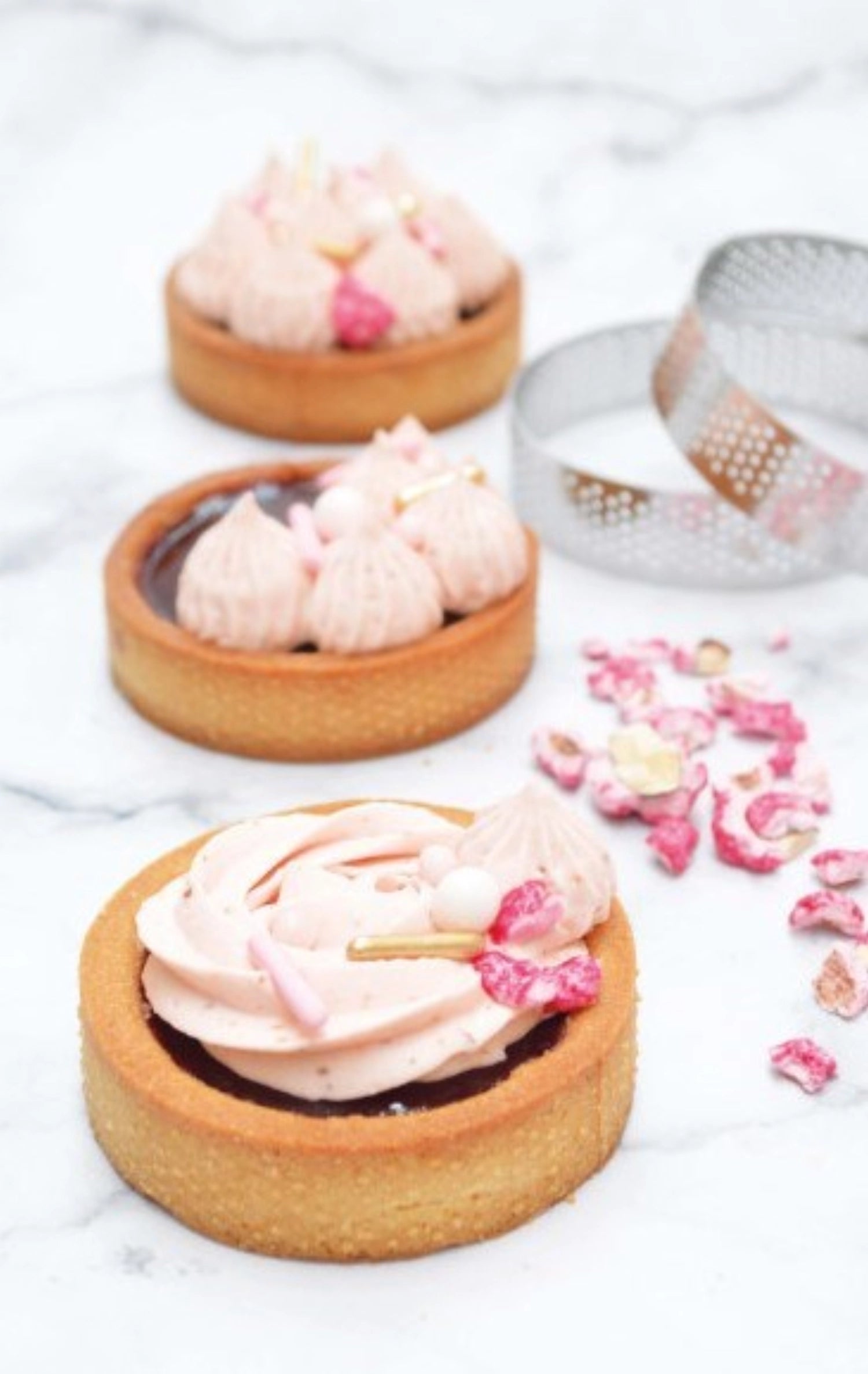 10er Set Tortenhalter gold/schwarz rund 8cm