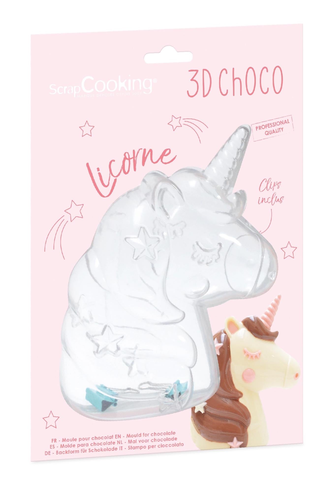 Verleihen Sie Ihren Backkünsten einen Hauch von Magie mit der Scrap Cooking 3D Schokoladenform Einhorn. Ideal für kreative Schokoladenkreationen!