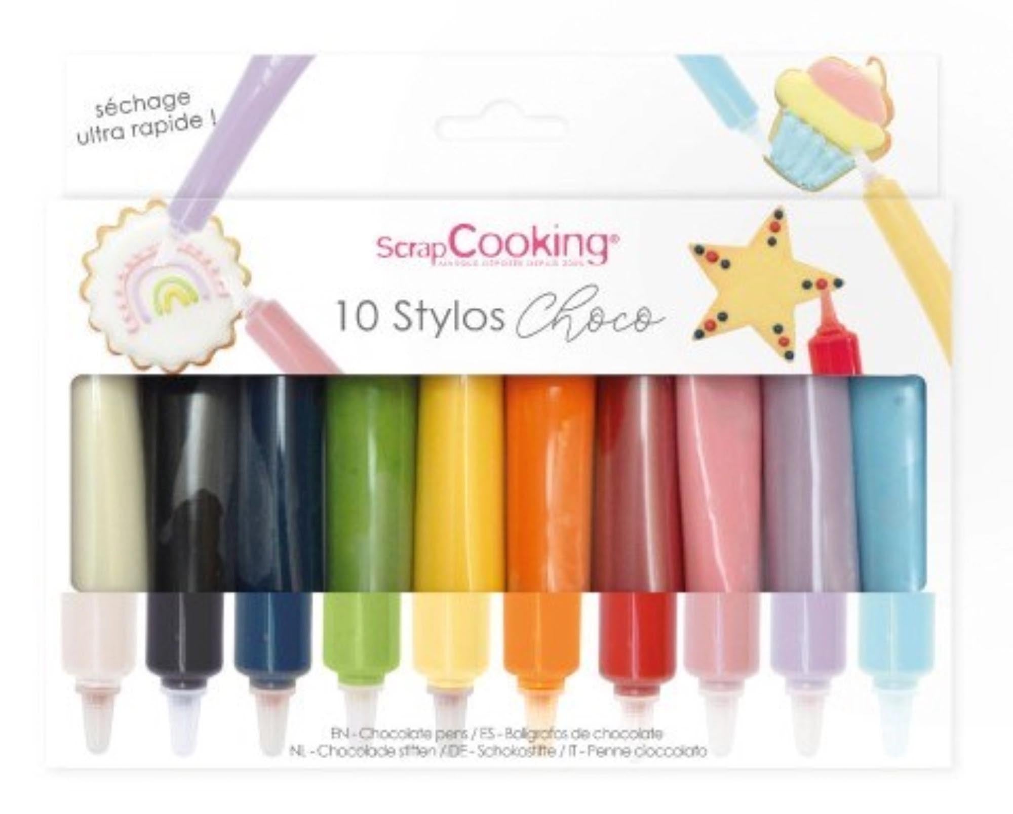 Entdecken Sie das 10er Set Schokostifte von Scrap Cooking – ideal zum Verzieren von Torten, Cupcakes und Desserts. Hochwertige Schokolade in verschiedenen Geschmacksrichtungen!